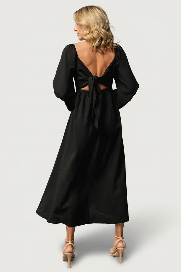 Rosalie Back Tie Dress | Black