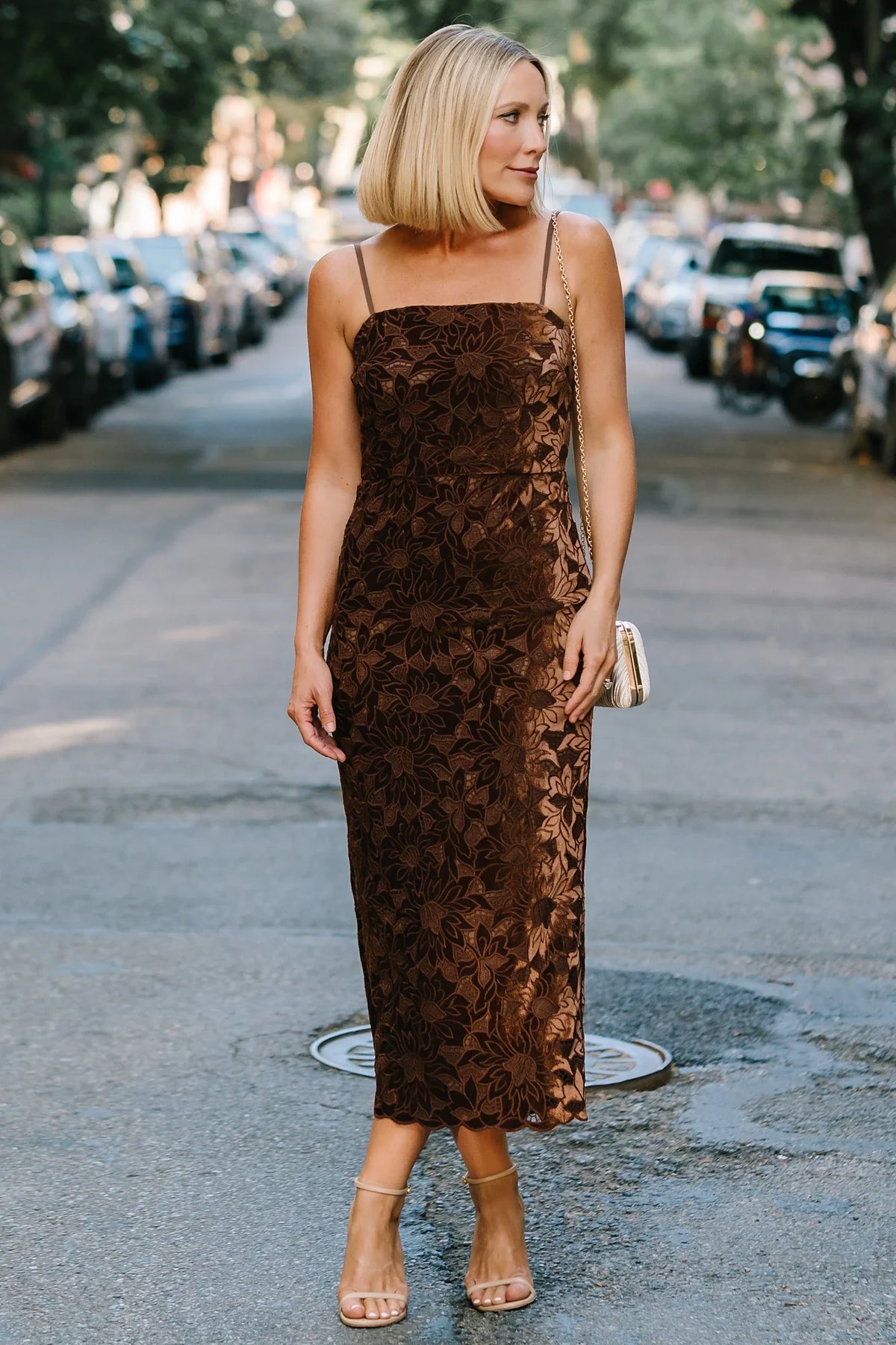 Kensington Lace Midi Dress | Espresso Main image