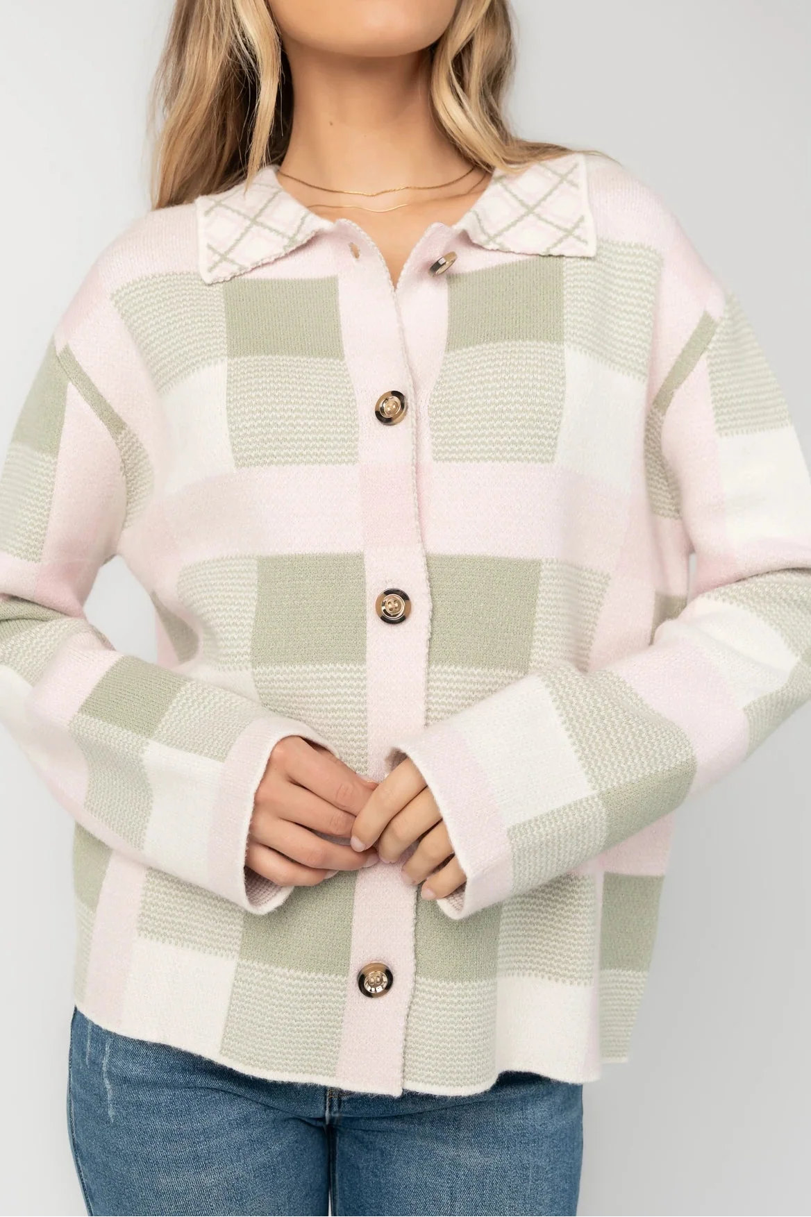 Midtown Plaid Jacket | Blush + Sage Secondary image