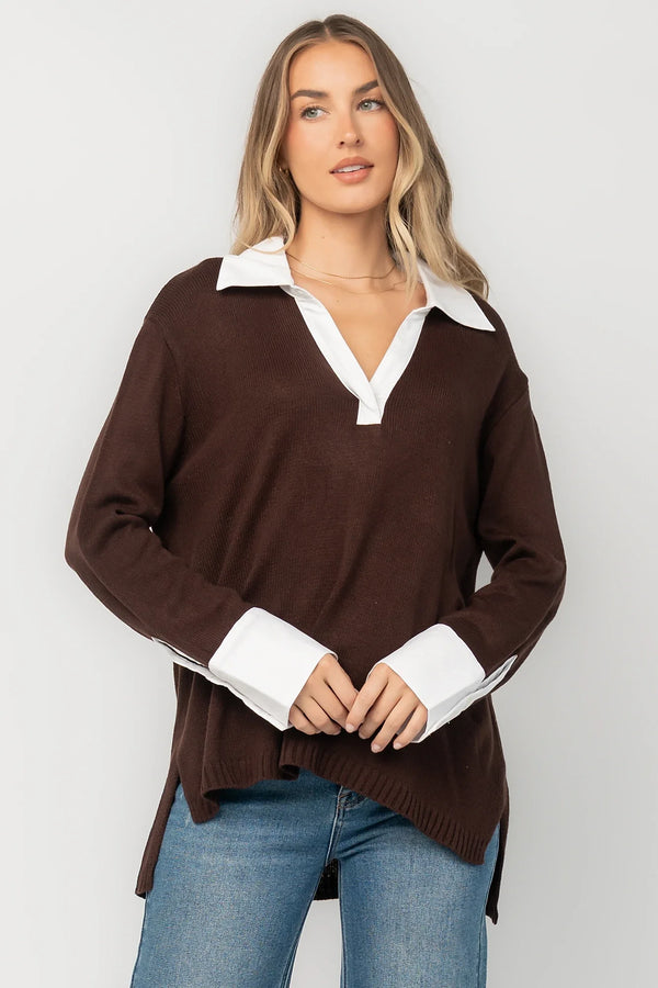 Alec Sweater Top | Chocolate