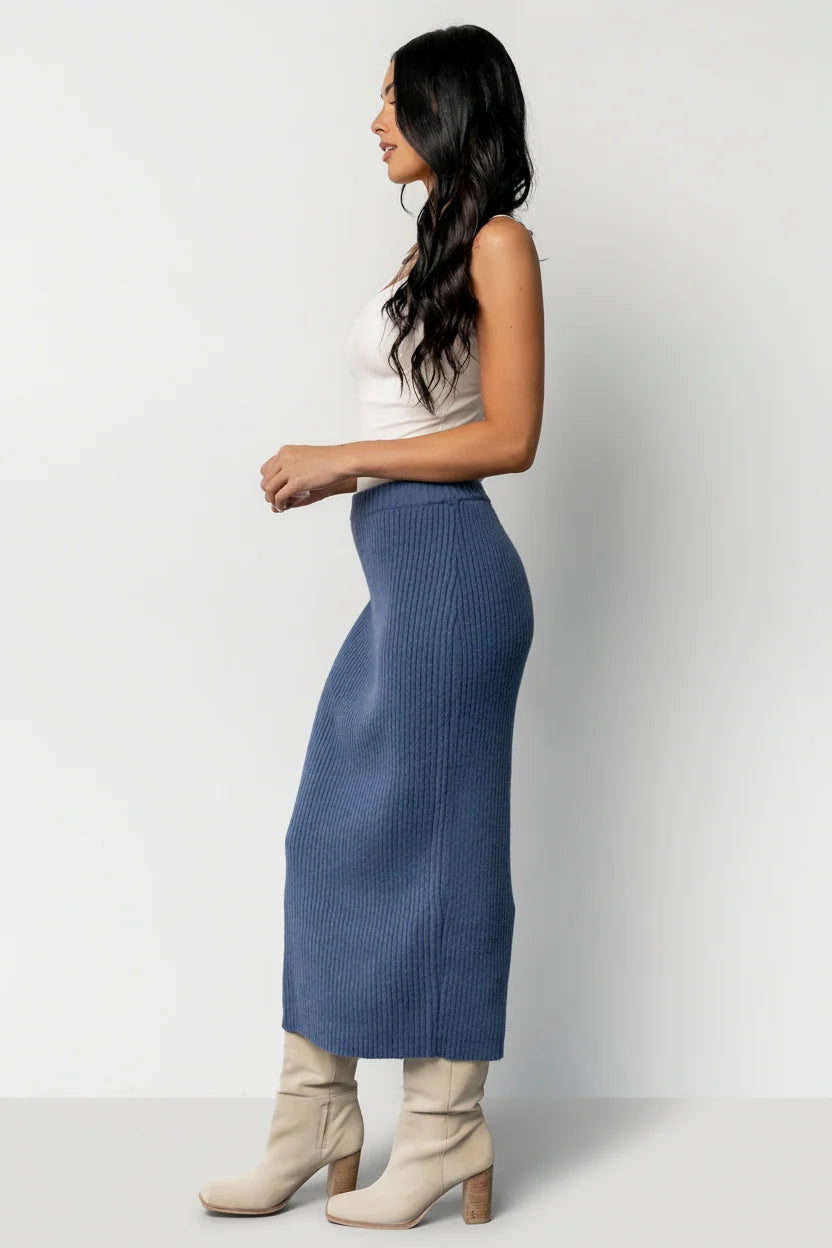 Blair Rib Knit Skirt | Blue