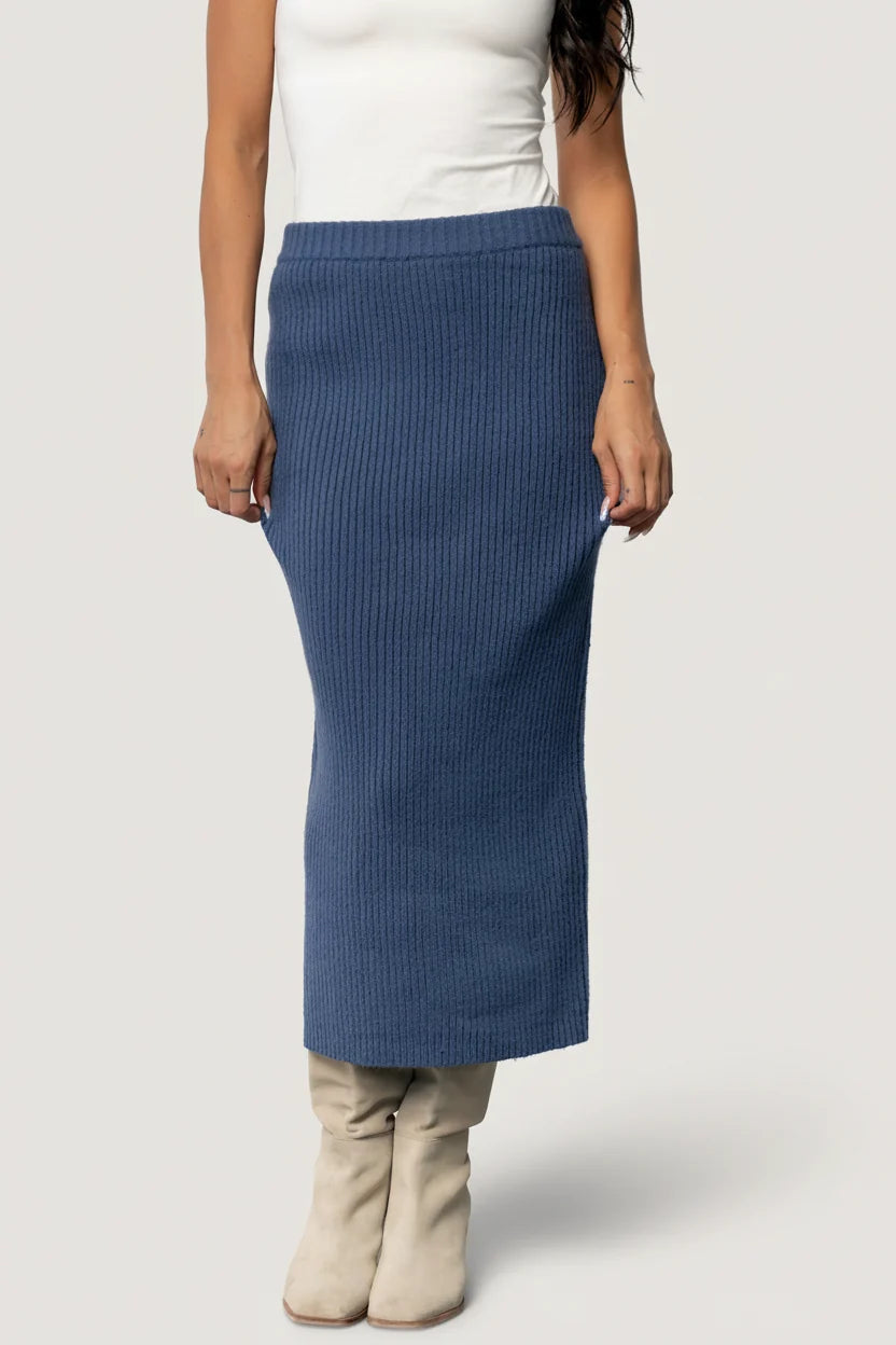 Blair Rib Knit Skirt | Blue