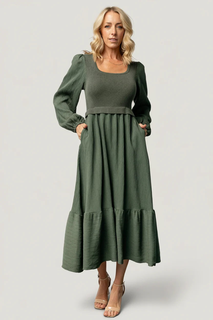 Alva Sweater Dress | Dusty Green Main image