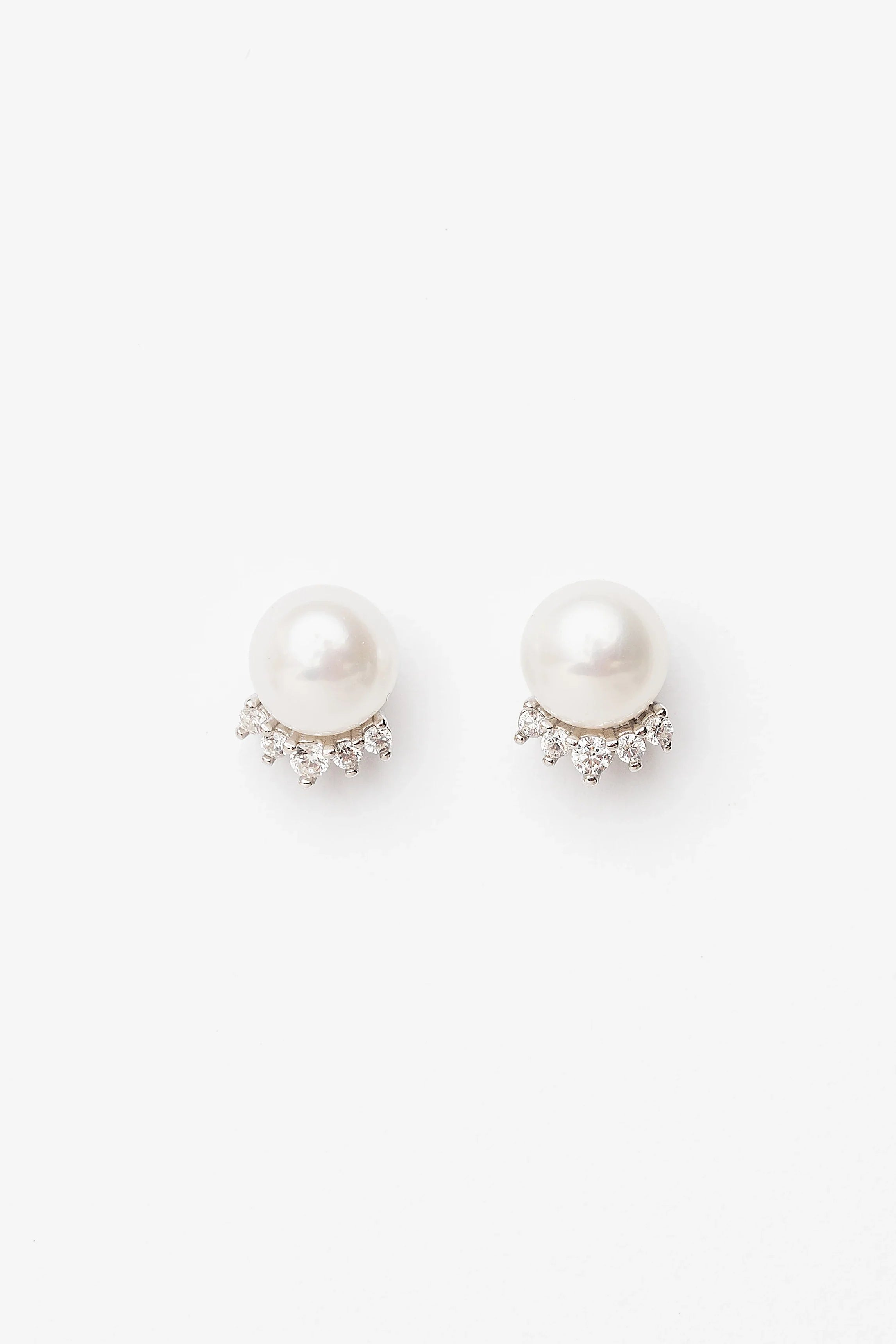 Livvy Pearl Stud Earrings | Silver Secondary image