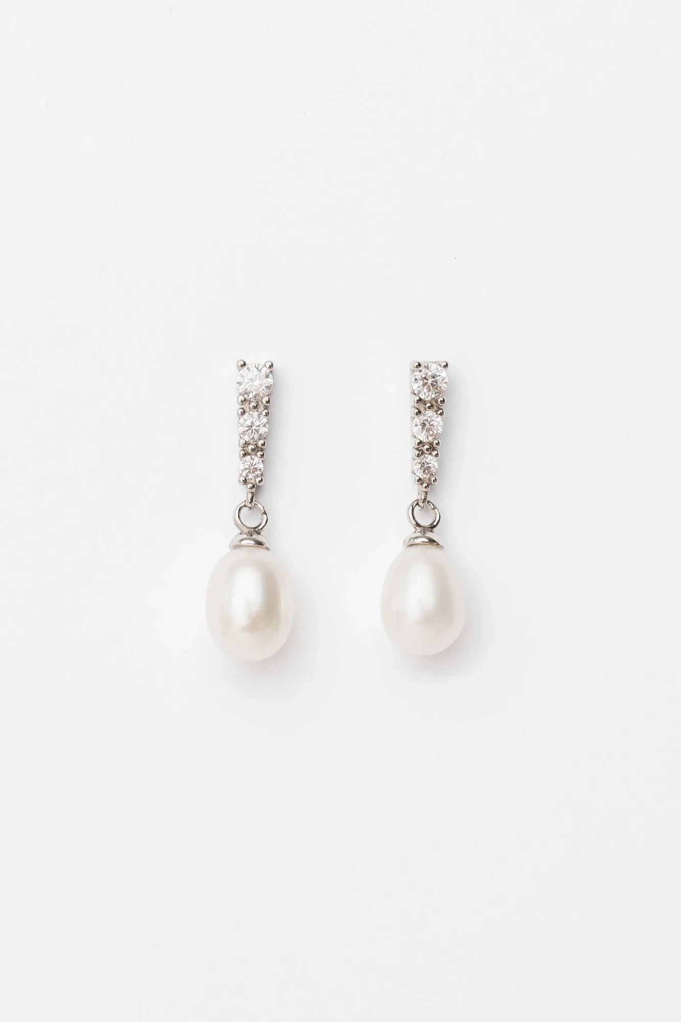 Romona Freshwater Pearl Earrings | Silver Secondary image