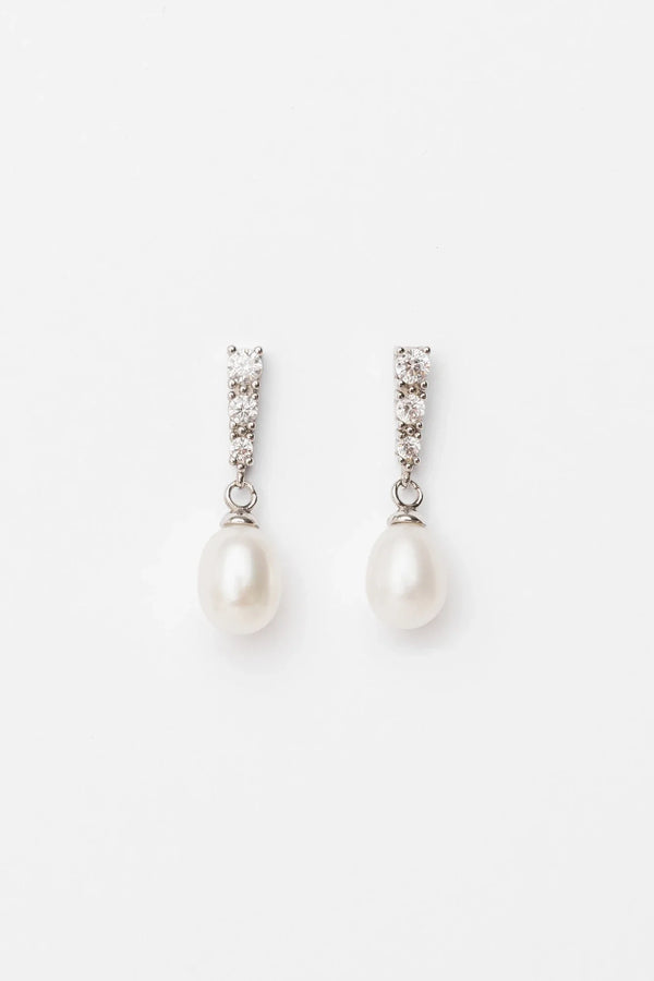 Romona Freshwater Pearl Earrings | Silver