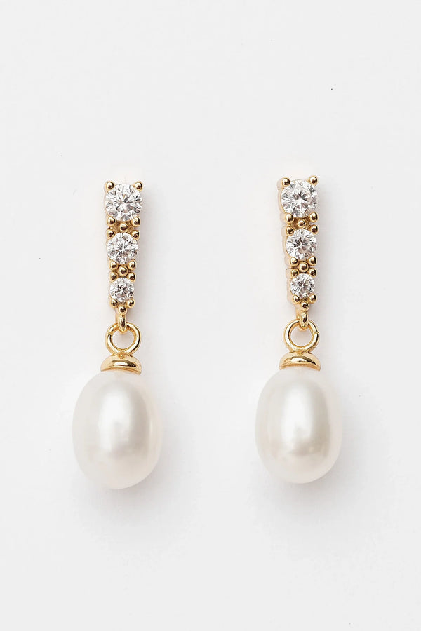 Romona Freshwater Pearl Earrings | Gold