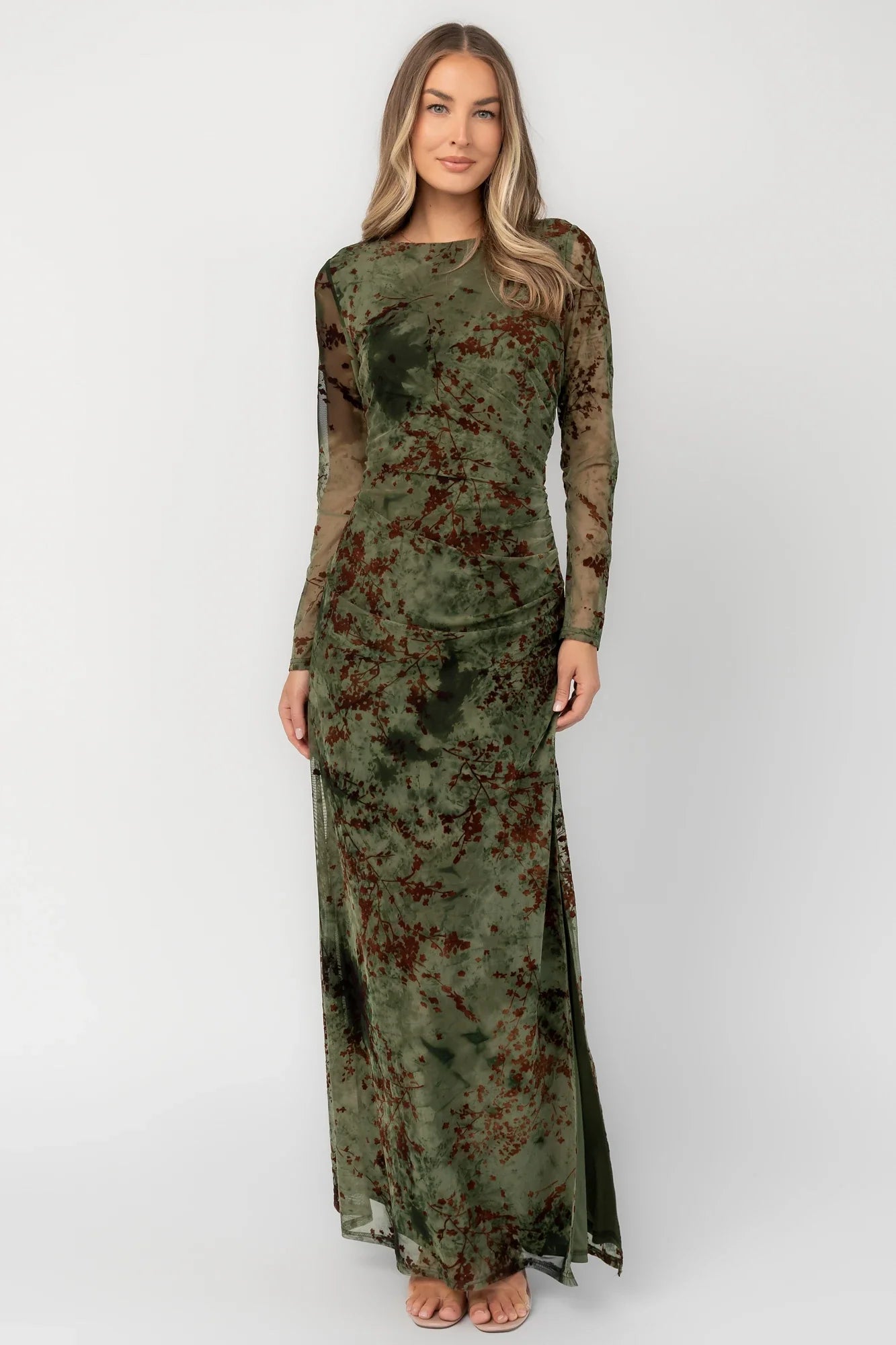 Celine Maxi Dress | Green + Rust Secondary image