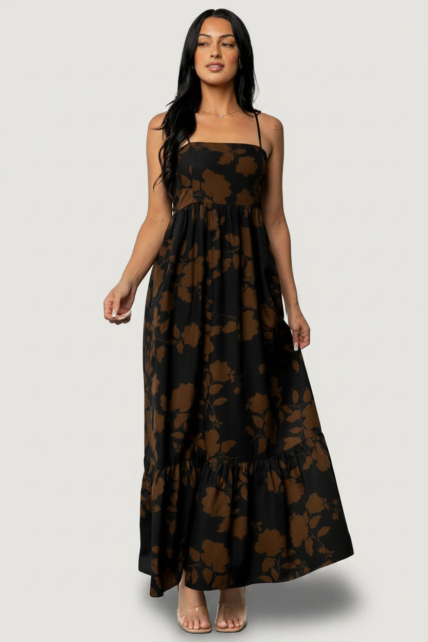 Regan Tank Maxi Dress | Espresso Print