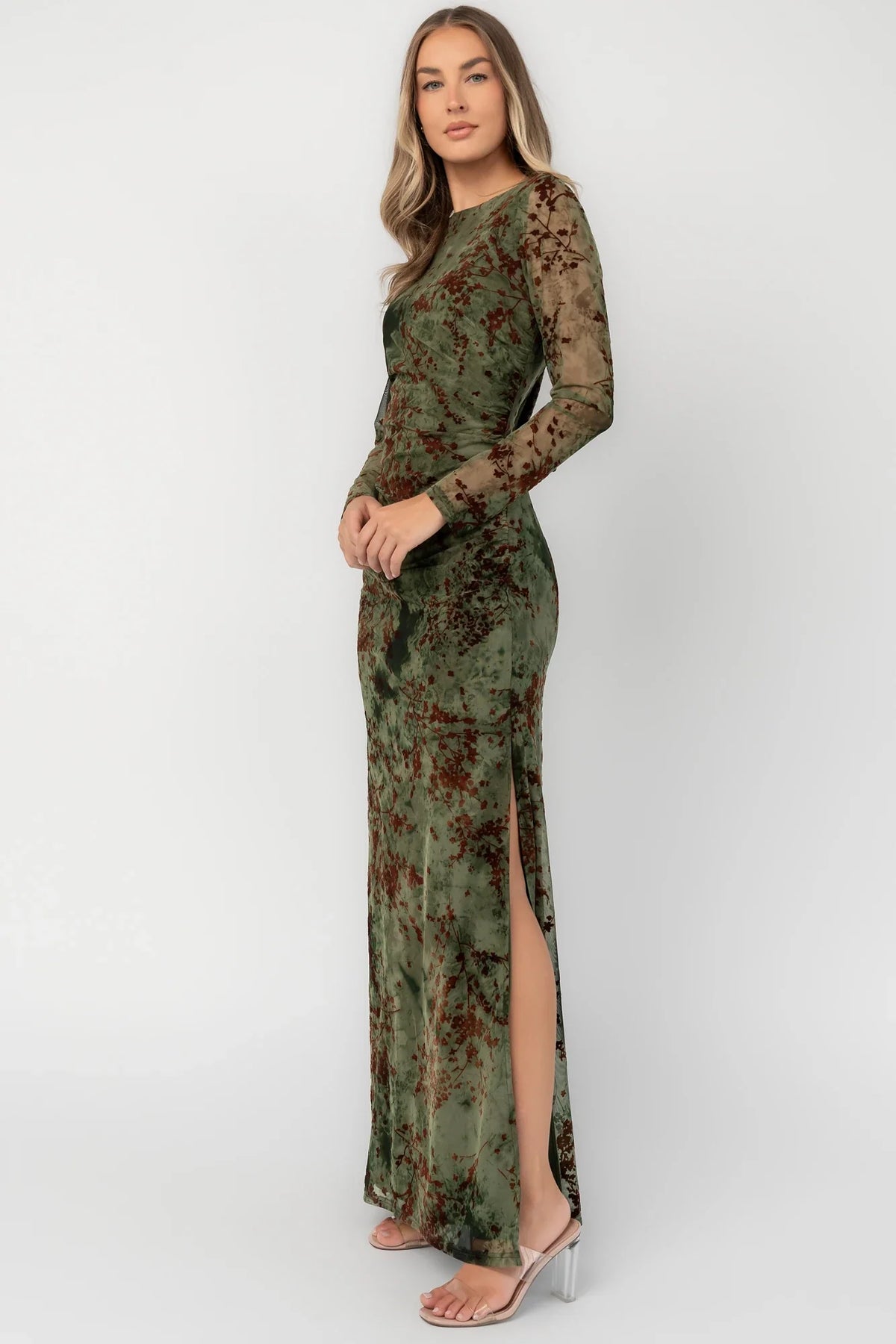 Celine Maxi Dress | Green + Rust