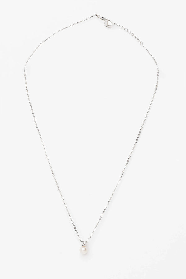 Addilyn Pearl Necklace | Silver