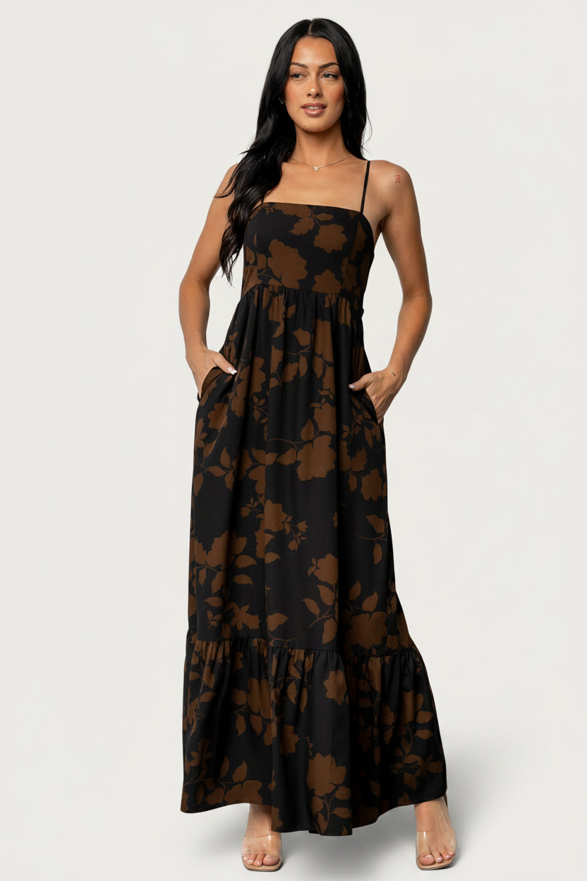 Regan Tank Maxi Dress | Espresso Print Main image