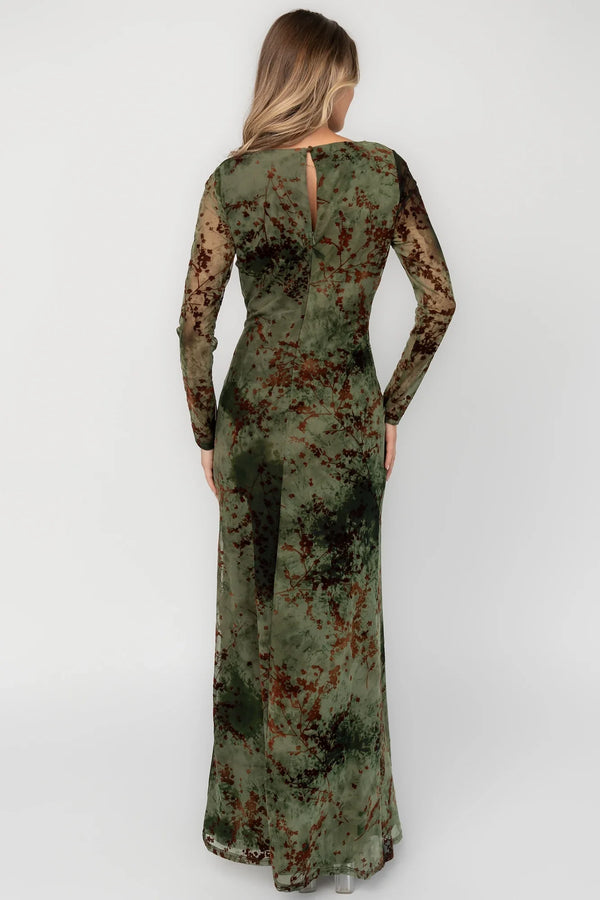 Celine Maxi Dress | Green + Rust