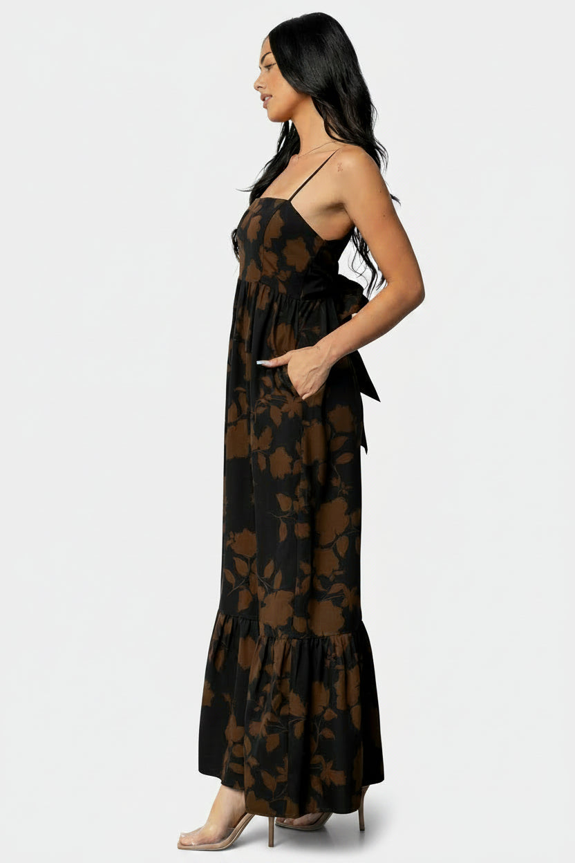 Regan Tank Maxi Dress | Espresso Print