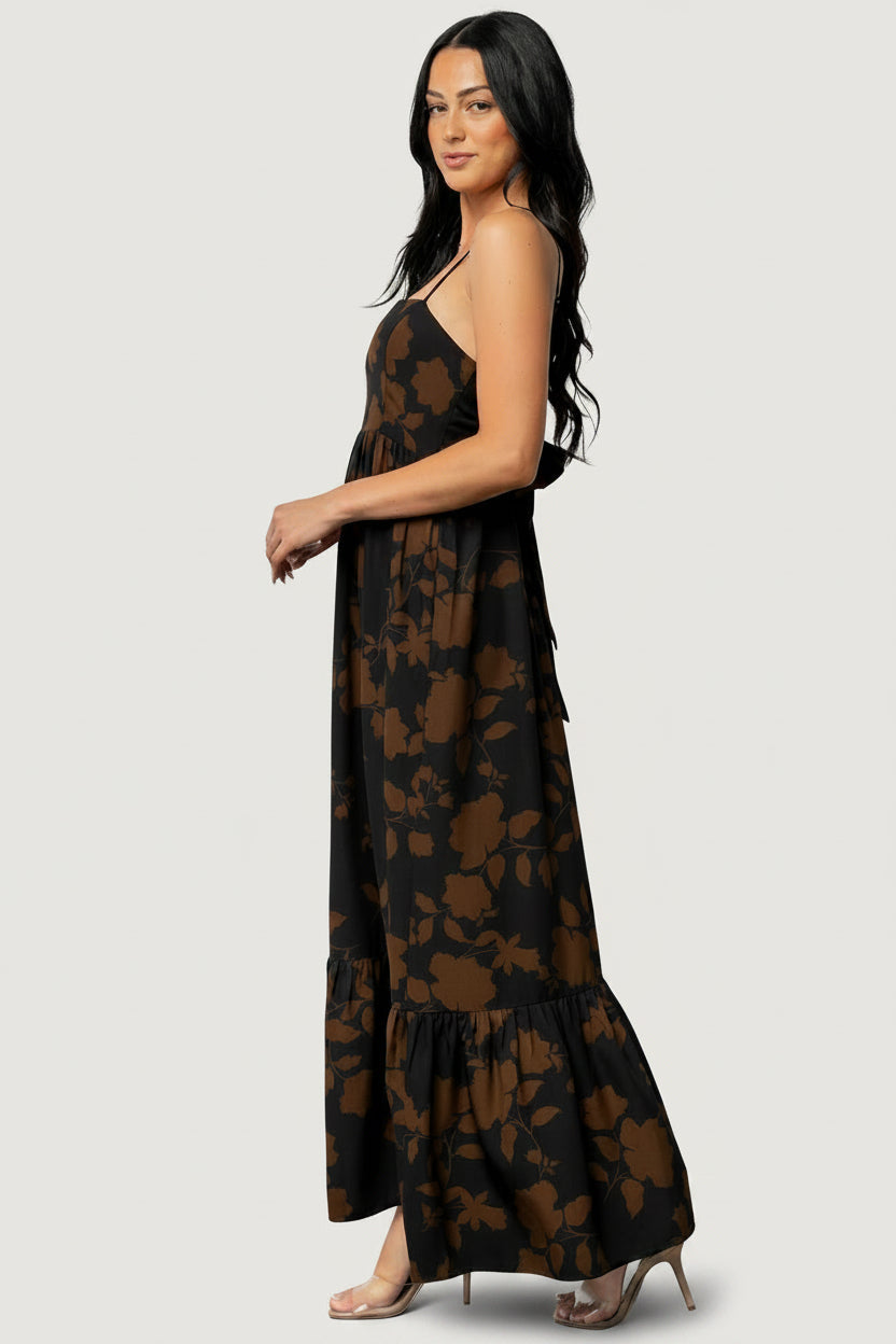 Regan Tank Maxi Dress | Espresso Print
