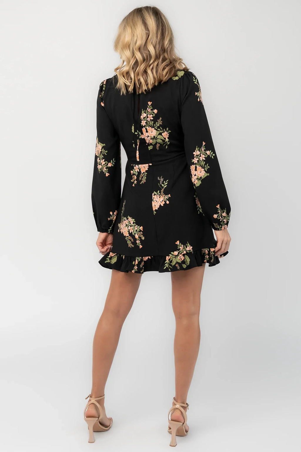 Tylene Short Dress | Black Floral