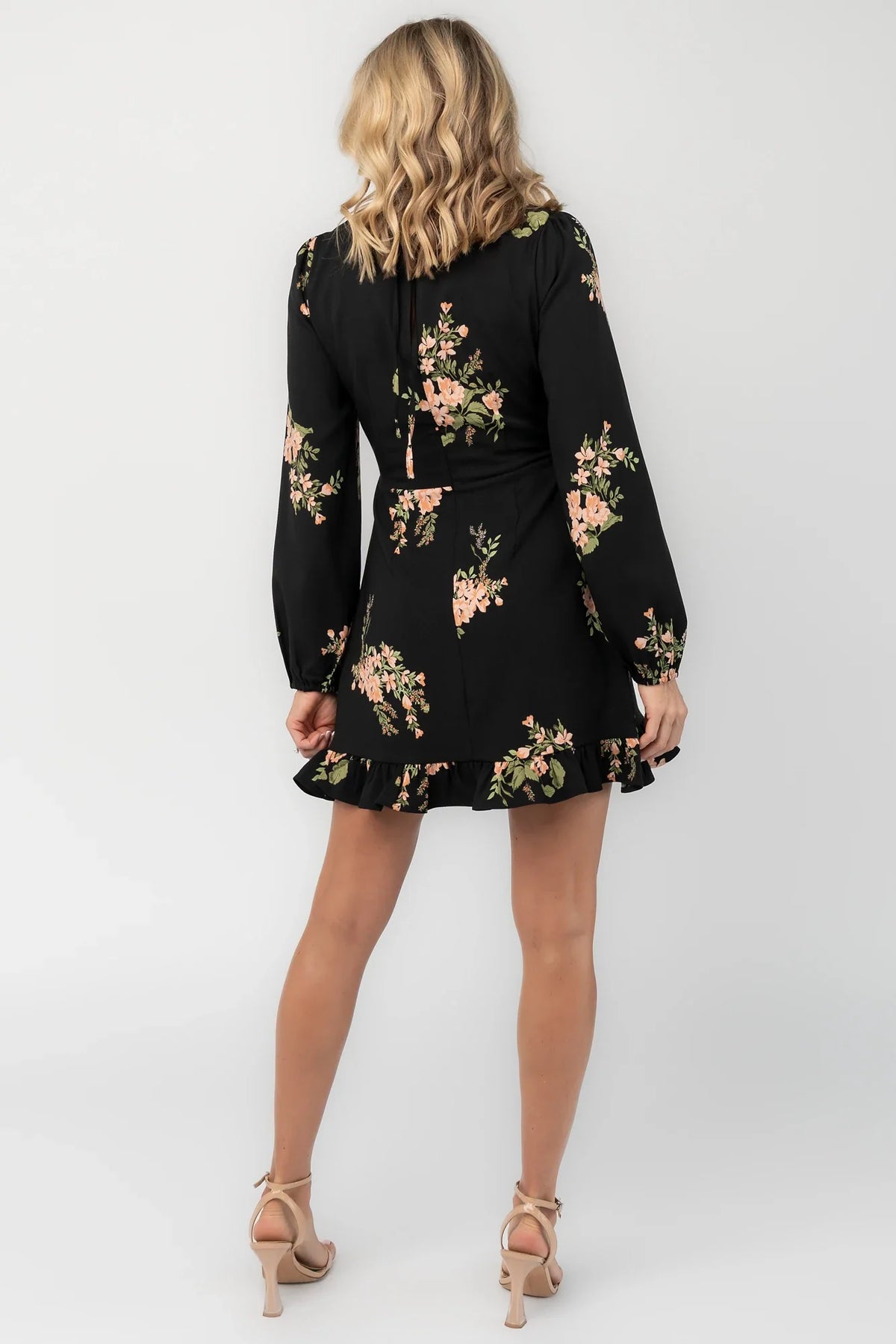 Tylene Short Dress | Black Floral