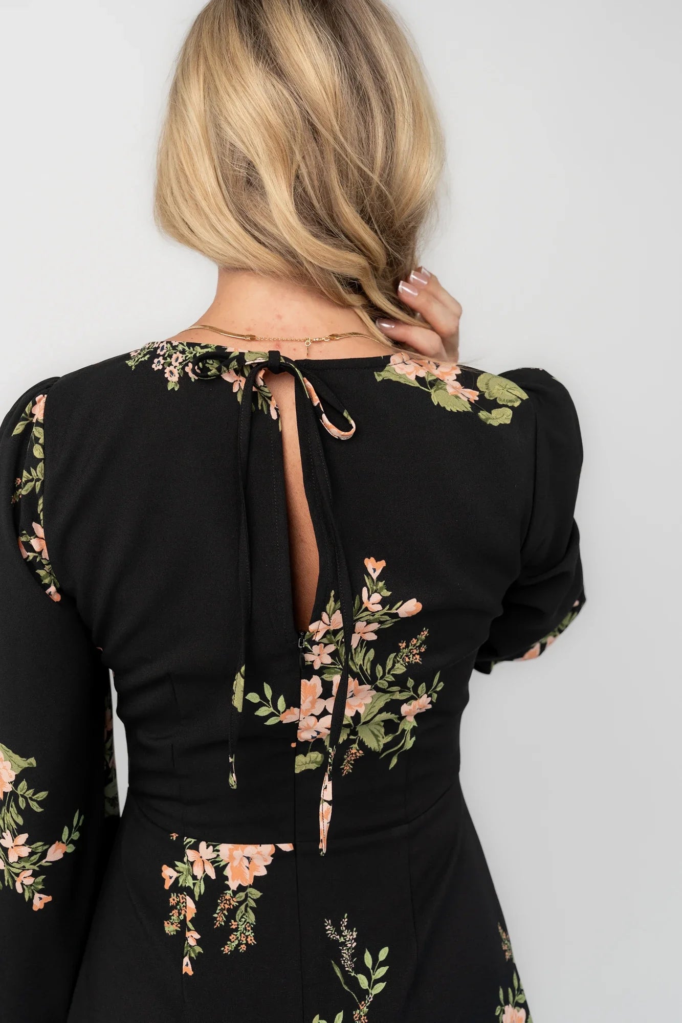 Tylene Short Dress | Black Floral Secondary image