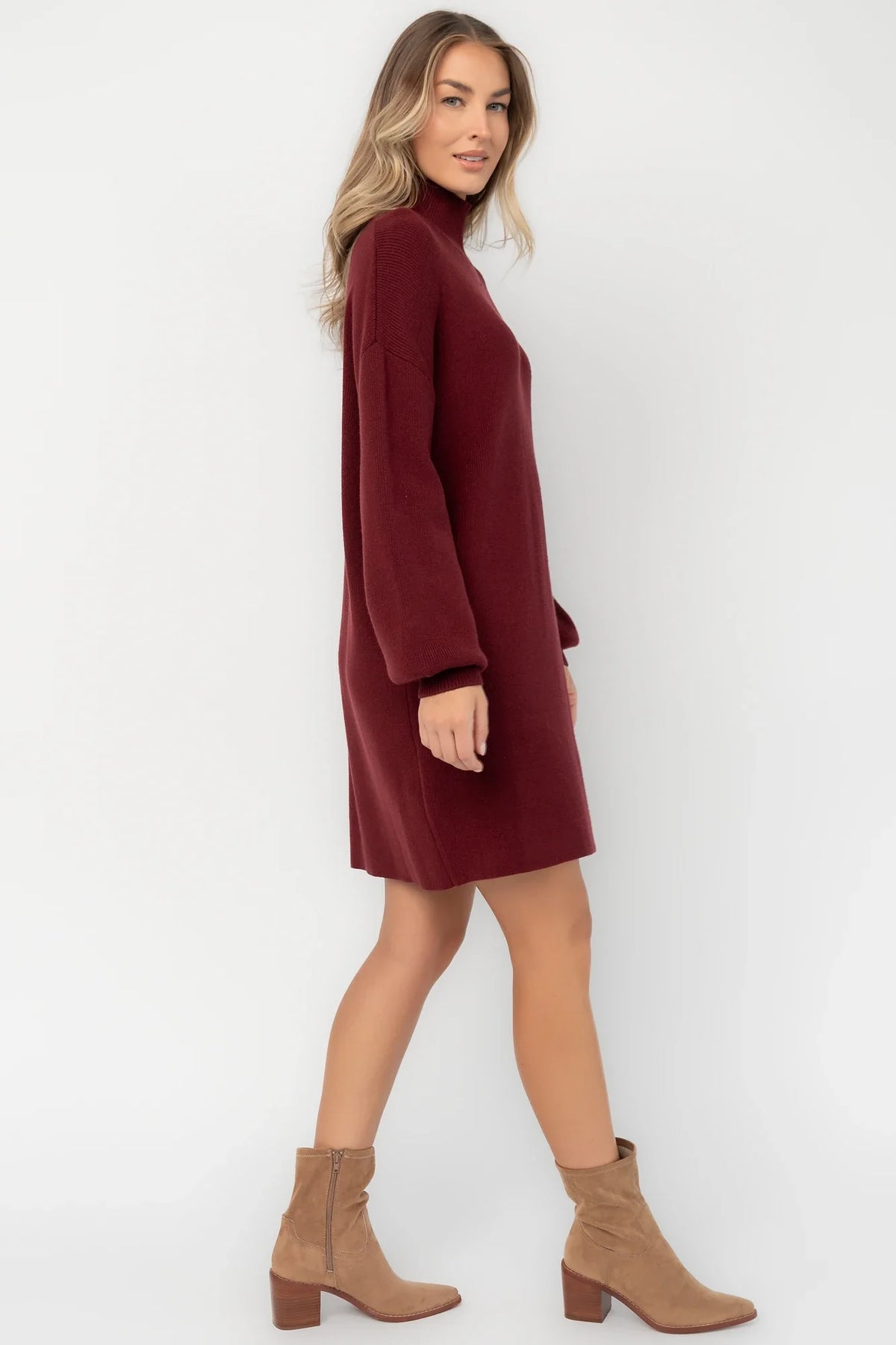 Harlow Sweater Dress | Burgundy