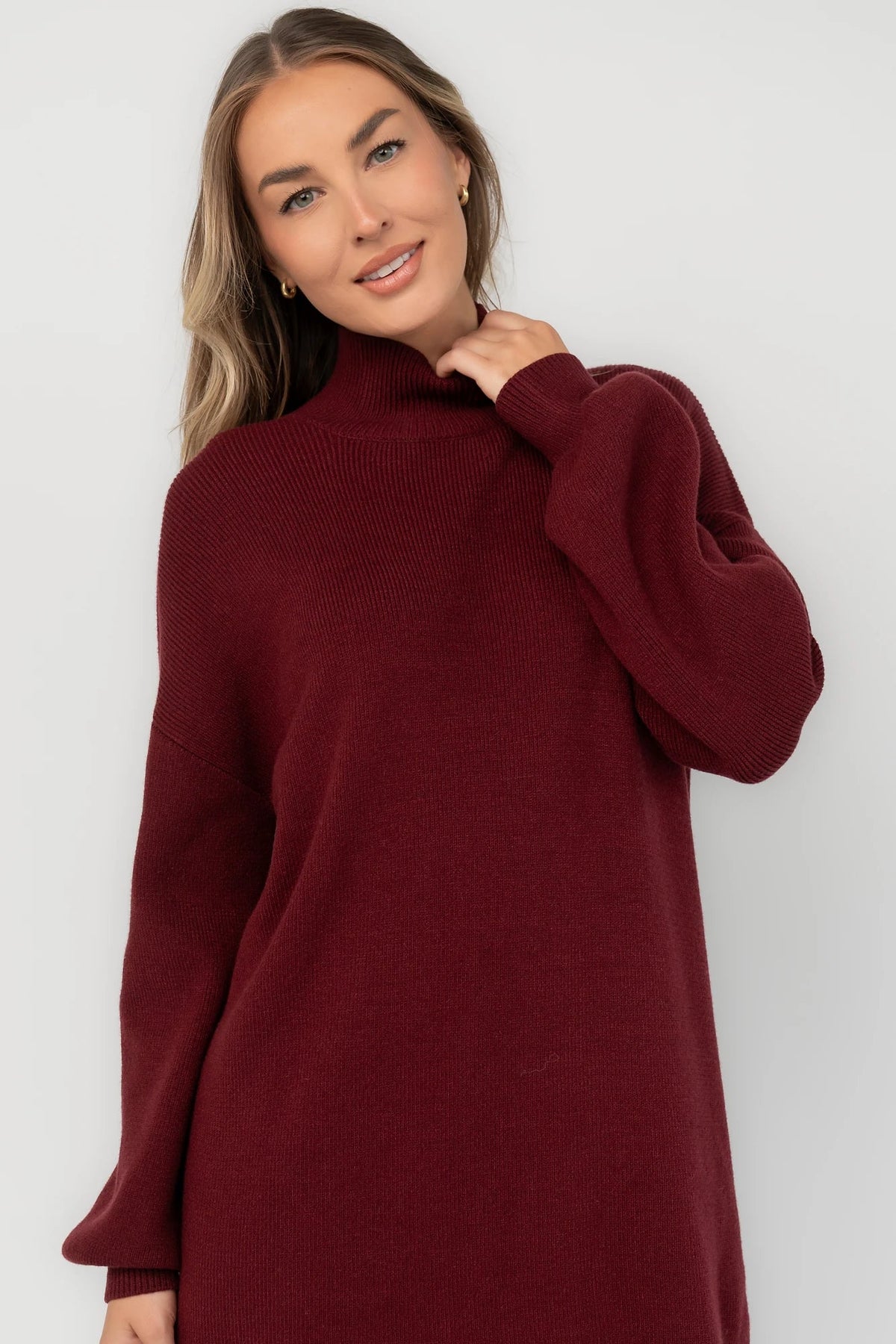 Harlow Sweater Dress | Burgundy