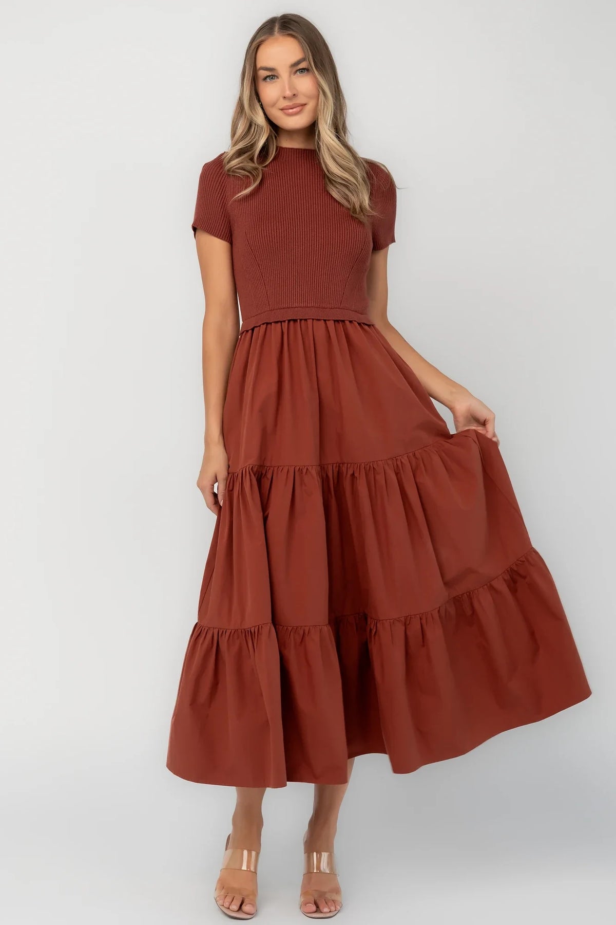 Devotion Tiered Dress | Rust Main image