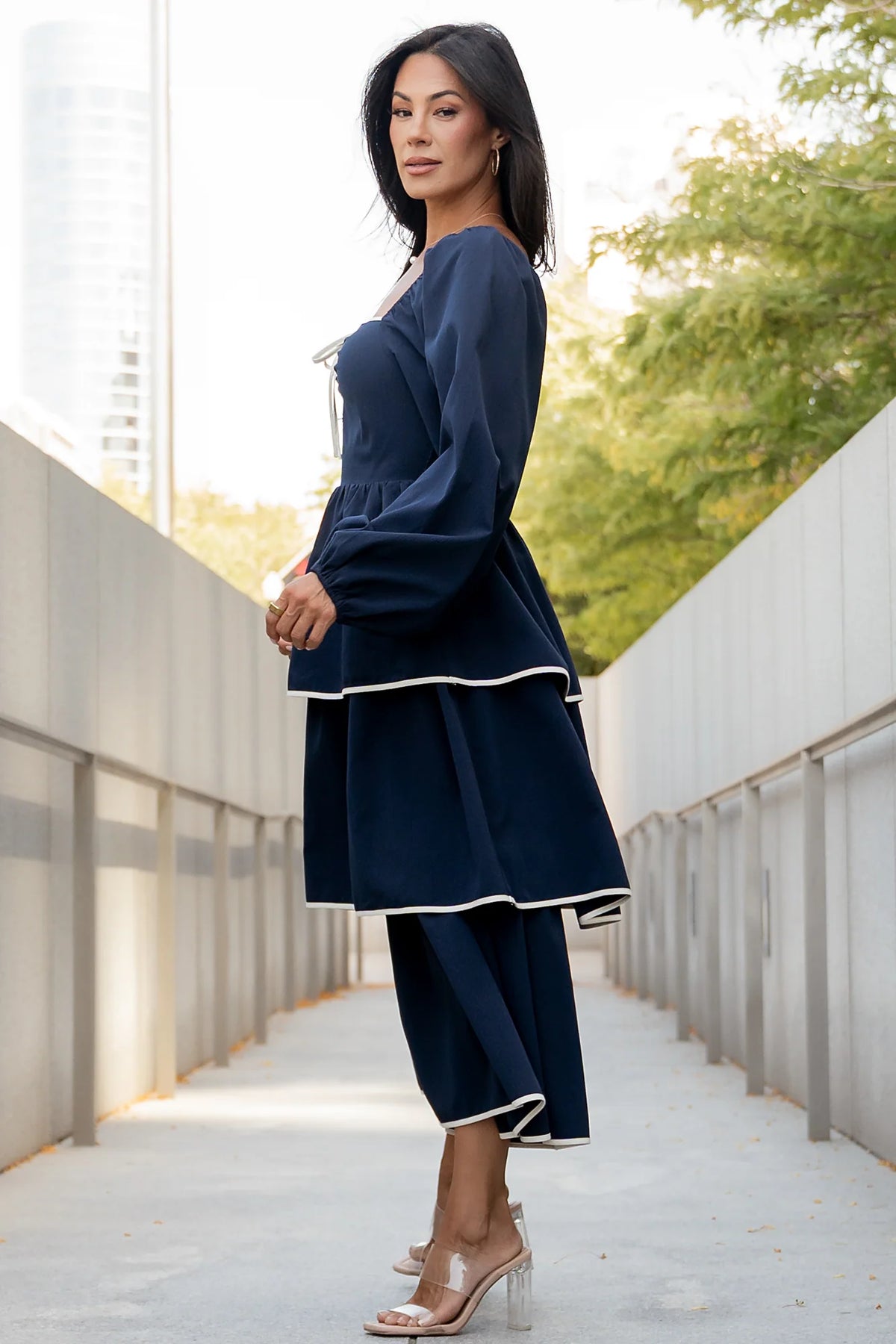 Barcelona Tiered Dress | Navy