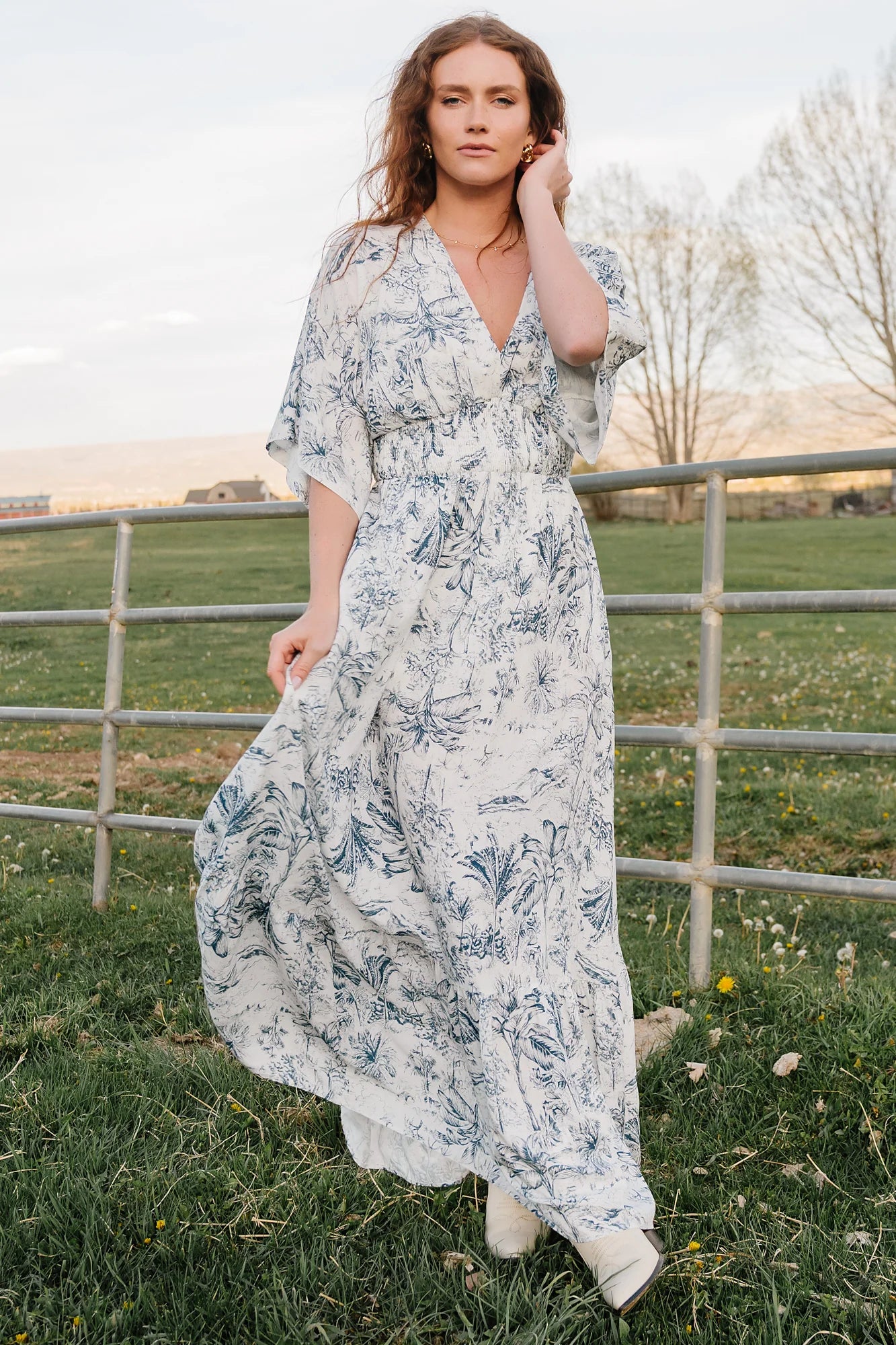 Christiana Maxi Dress | Off White + Slate Secondary image