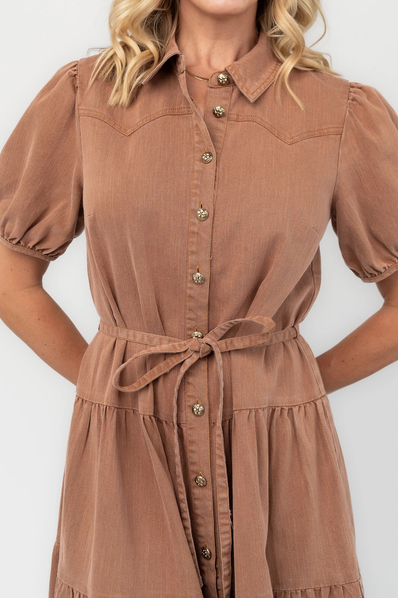Berlin Button Up Dress | Dusty Mocha Secondary image