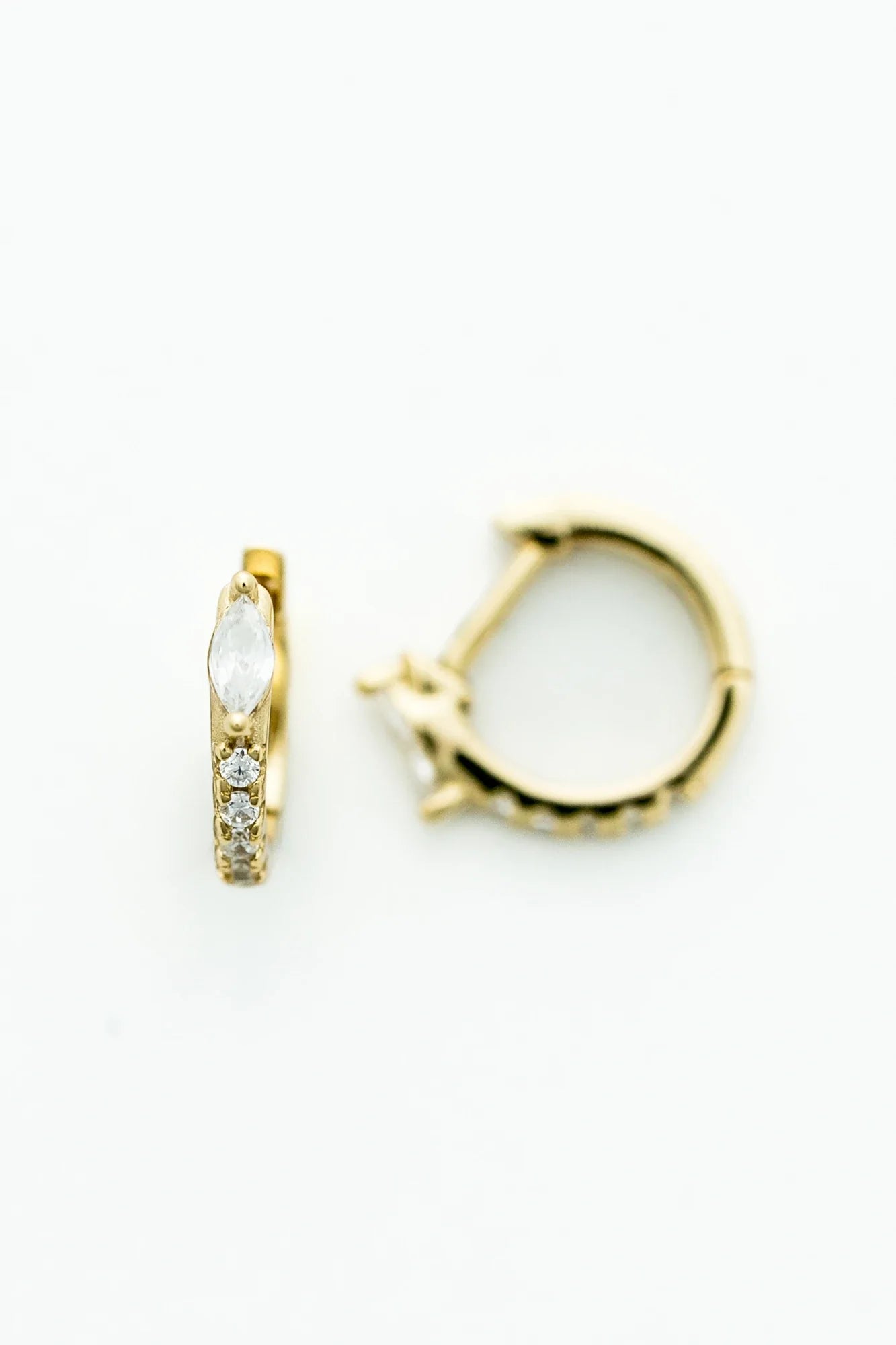Halo Huggie Hoop Earrings | Gold Secondary image