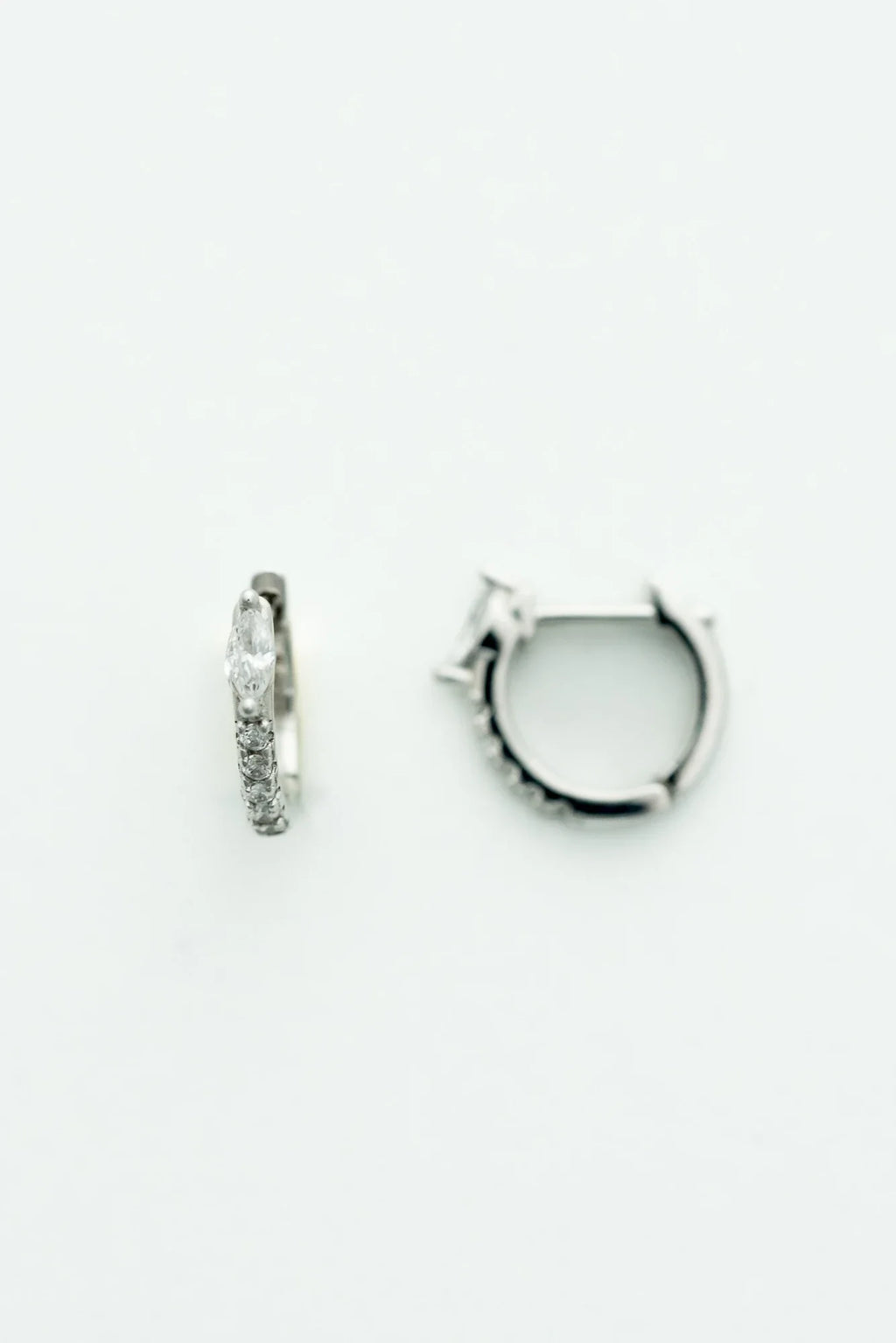 Halo Huggie Hoop Earrings | Silver
