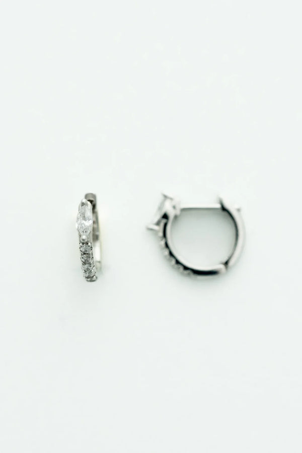 Halo Huggie Hoop Earrings | Silver