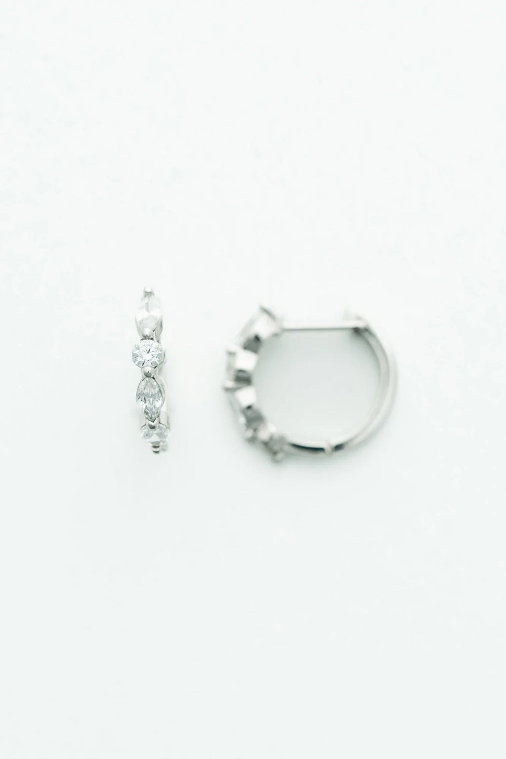 Aria Crystal Hoop Earrings | Silver
