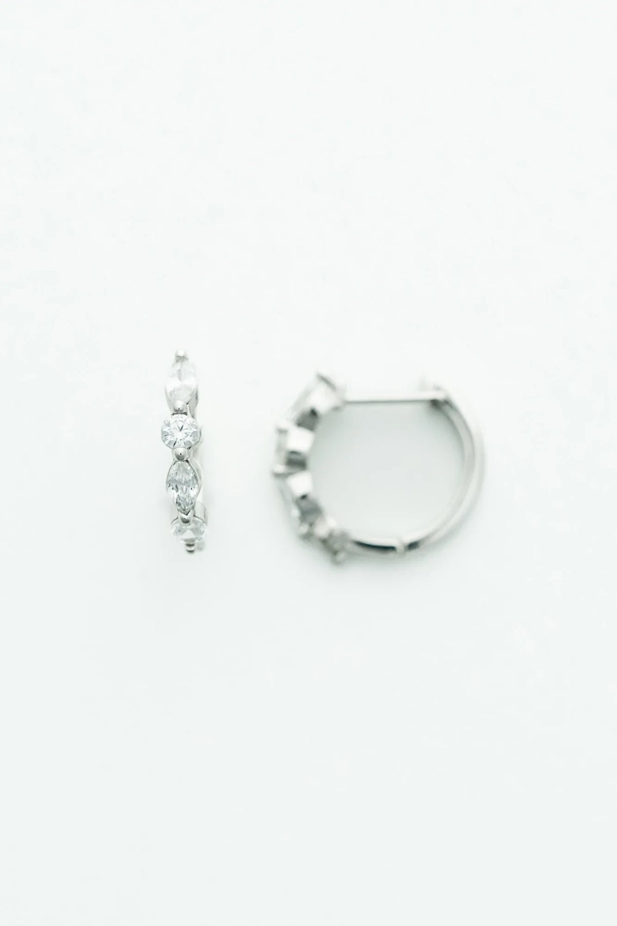 Aria Crystal Hoop Earrings | Silver