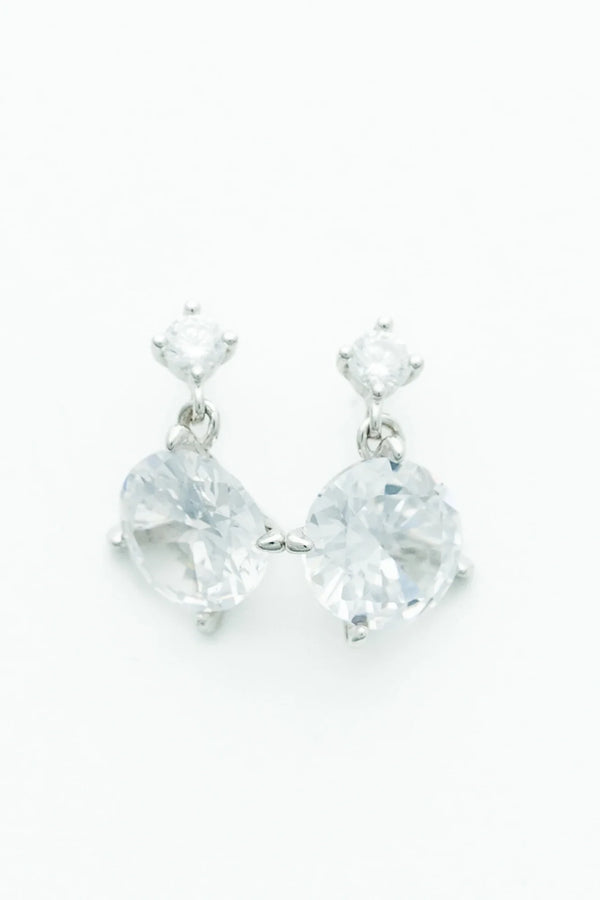 Lunette Drop Earrings | Silver
