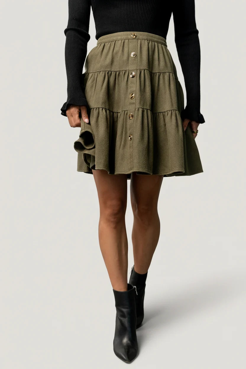 Ebba Short Skirt | Olive Main image