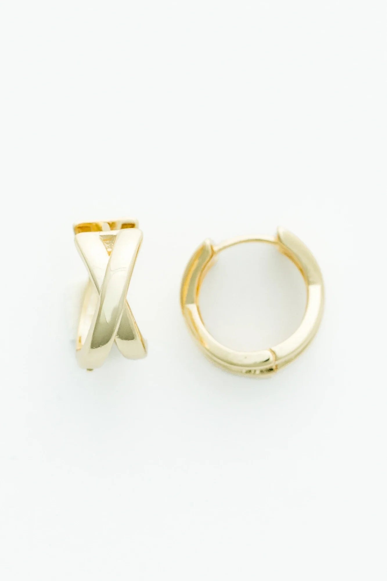 Francesca Crisscross Huggie Hoop | Gold Secondary image