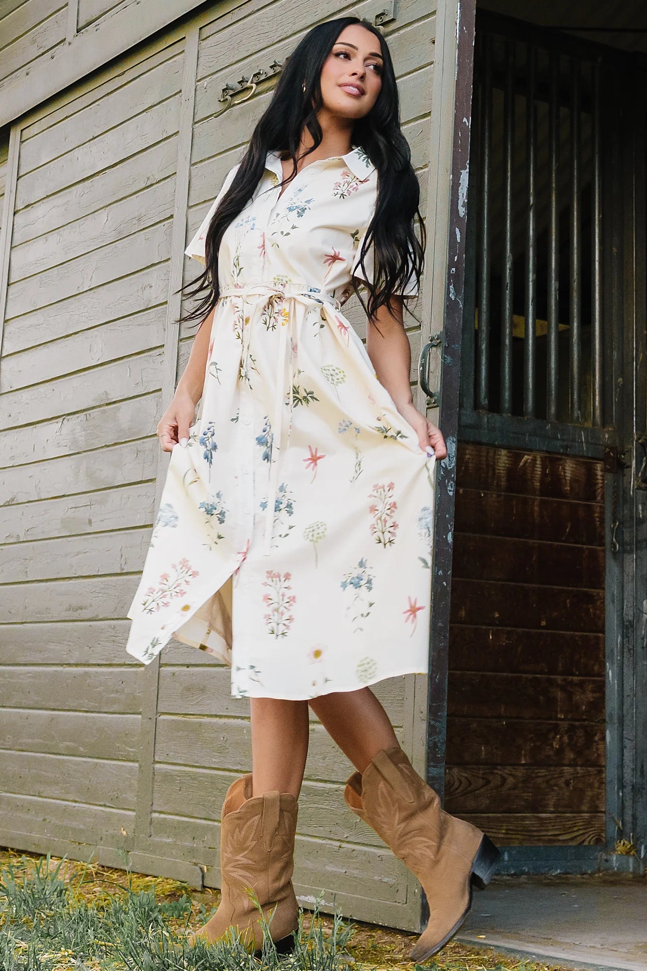 Marley Midi Dress | Ivory + Multi Floral Secondary image