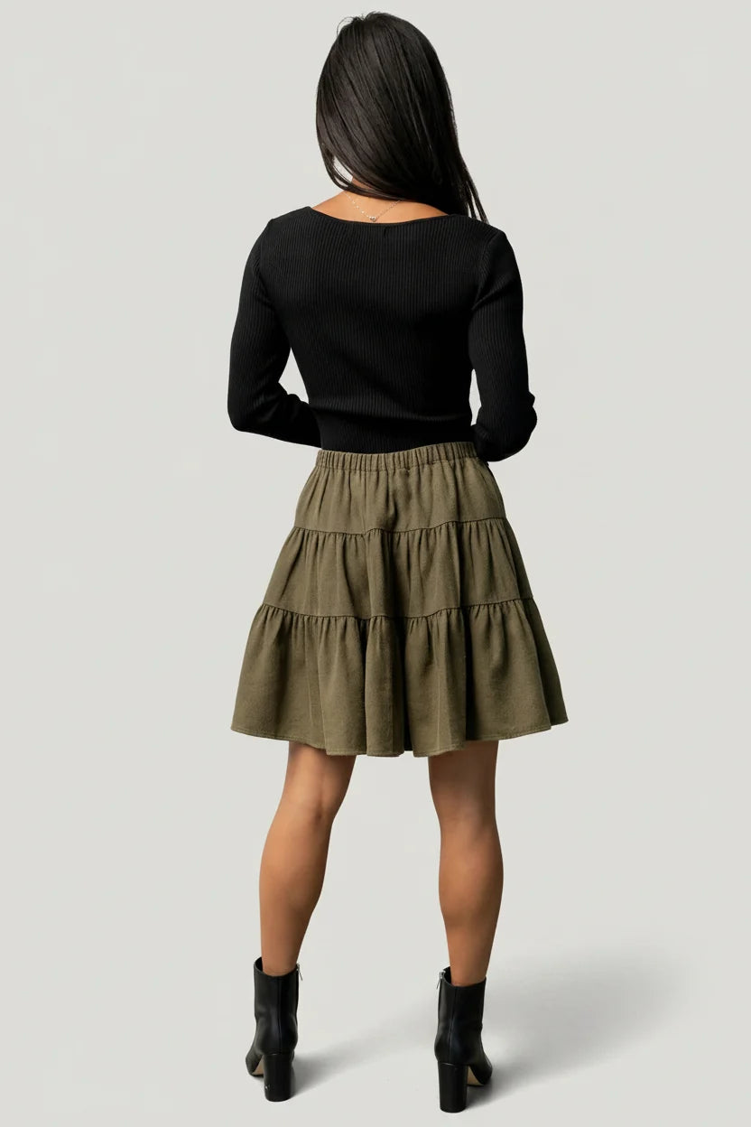 Ebba Short Skirt | Olive
