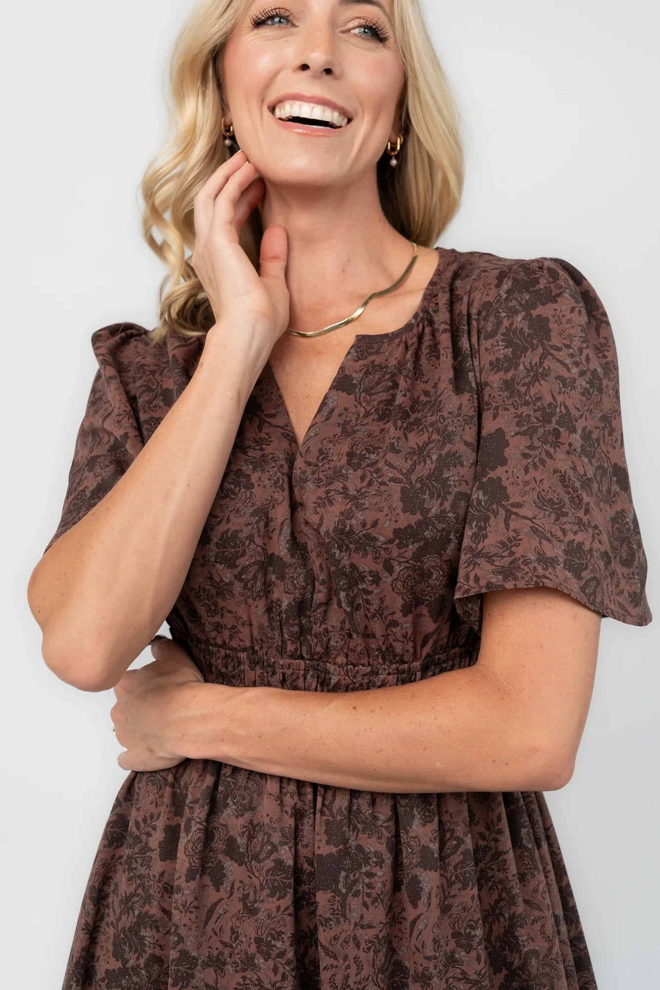 Honora Maxi Dress | Espresso Floral Secondary image
