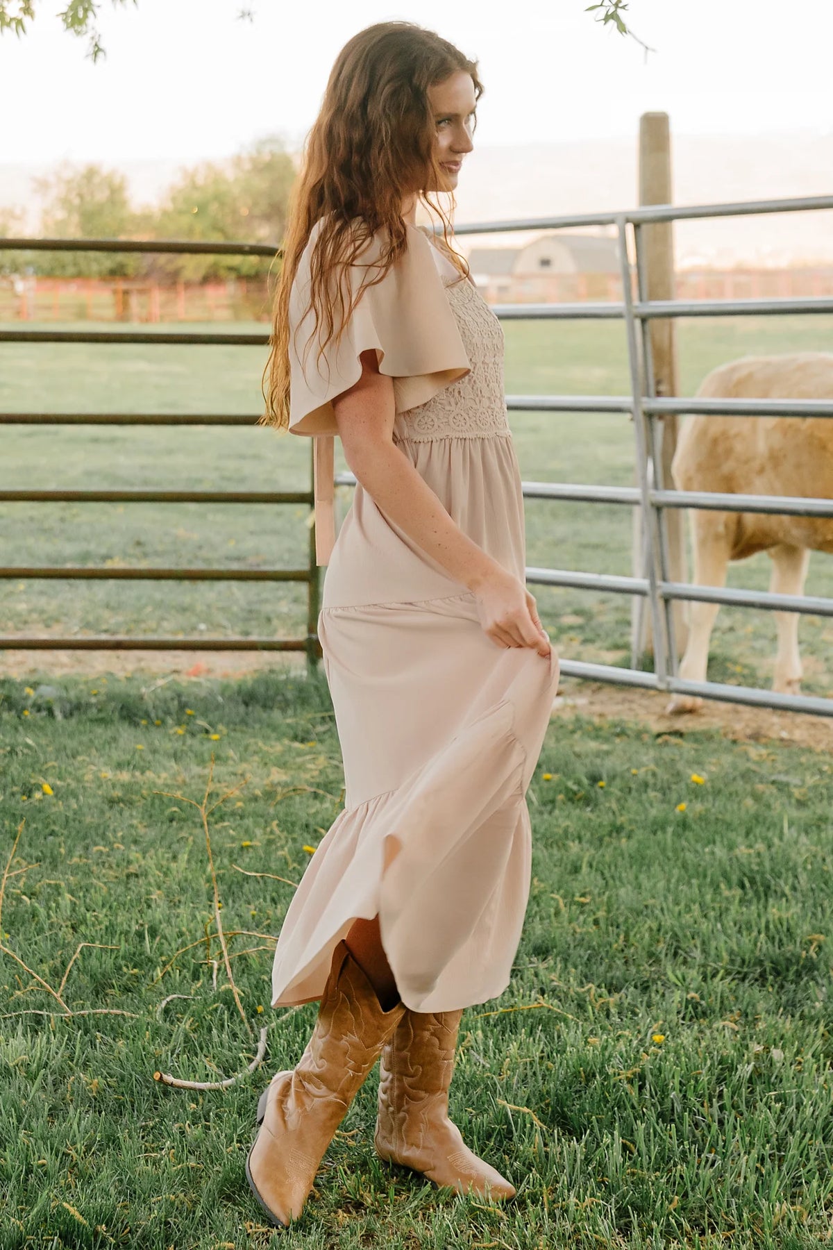 Fauna Lace Top Dress | Natural