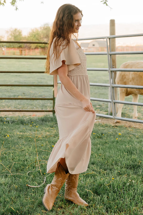 Fauna Lace Top Dress | Natural