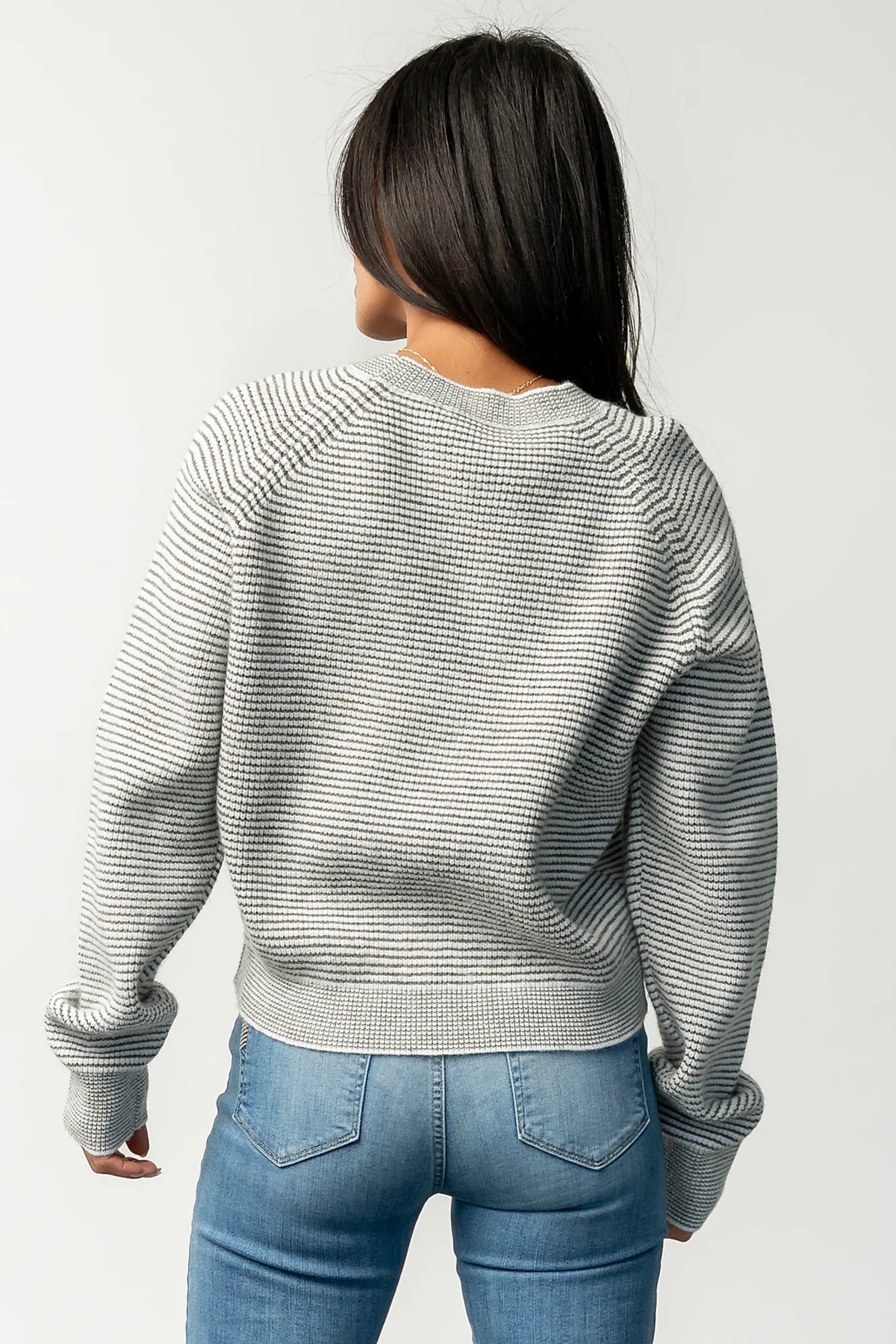 Zadie Striped Sweater | Ivory + Olive