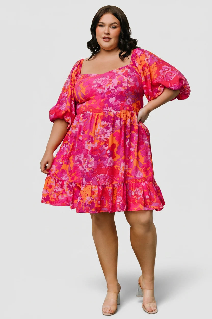 Levy Sweetheart Mini Dress | Fuchsia Multi