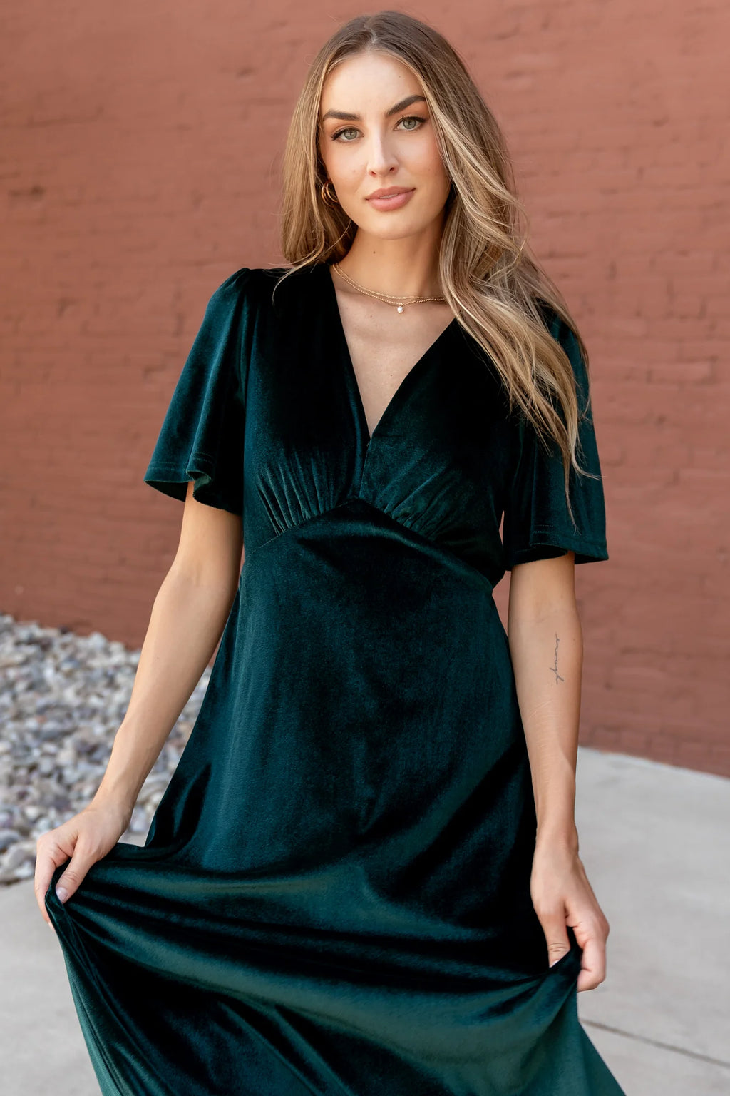 Vivian Velvet Maxi Dress | Emerald