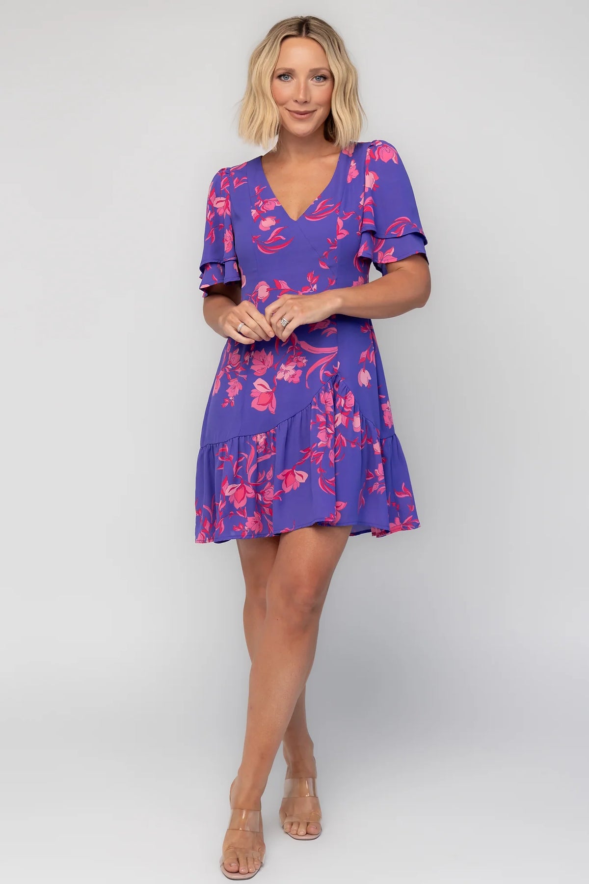 Raya Short Dress | Purple Multi Main image
