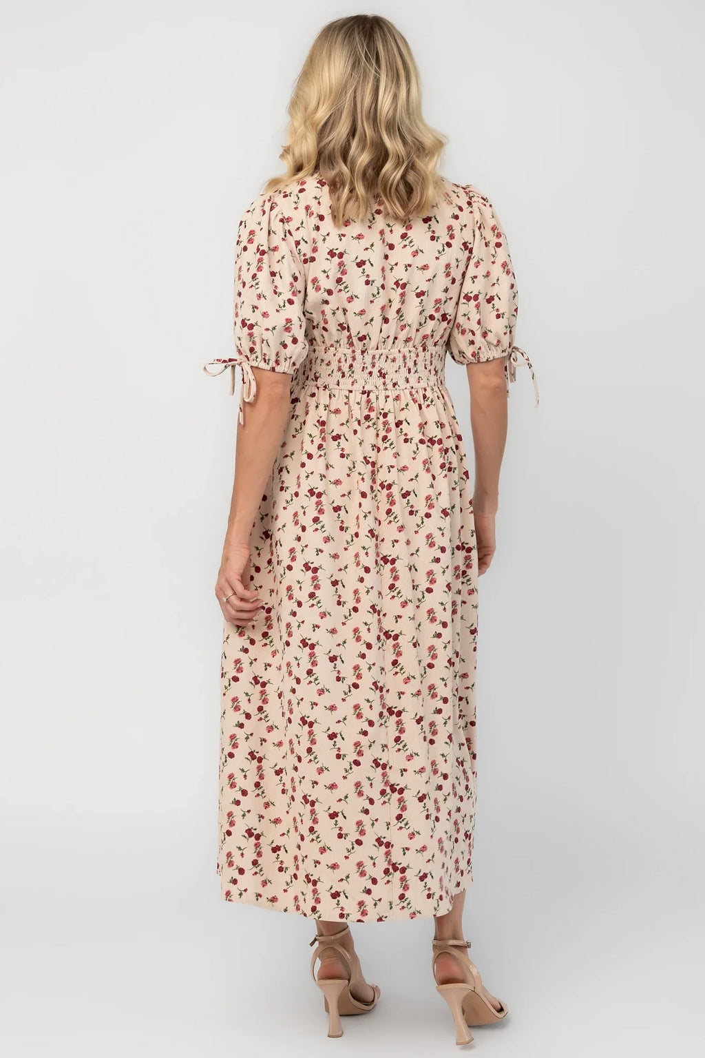 Beatrix Midi Dress | Ivory + Berry Floral