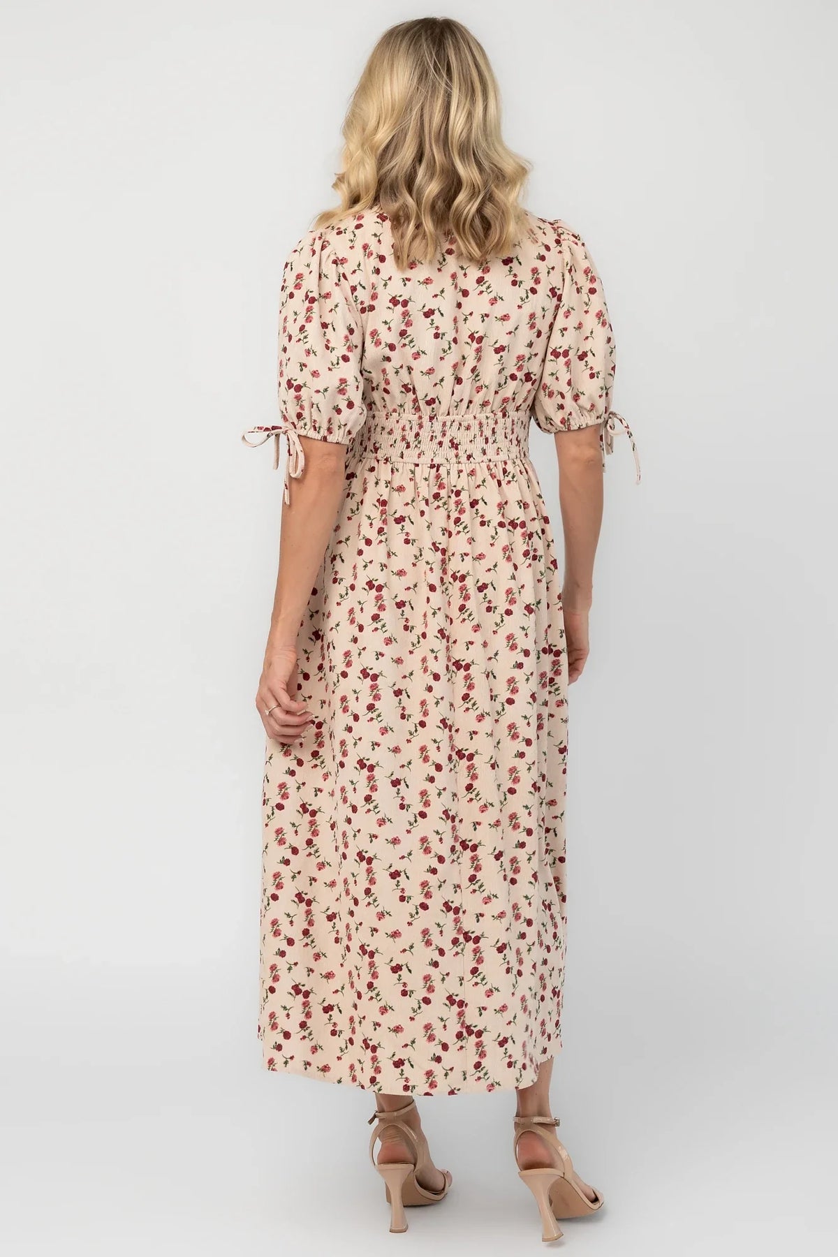 Beatrix Midi Dress | Ivory + Berry Floral