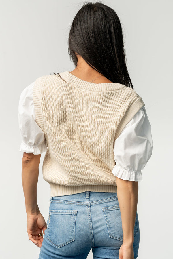 Taylor Puff Sleeve Top | Cream + Ivory