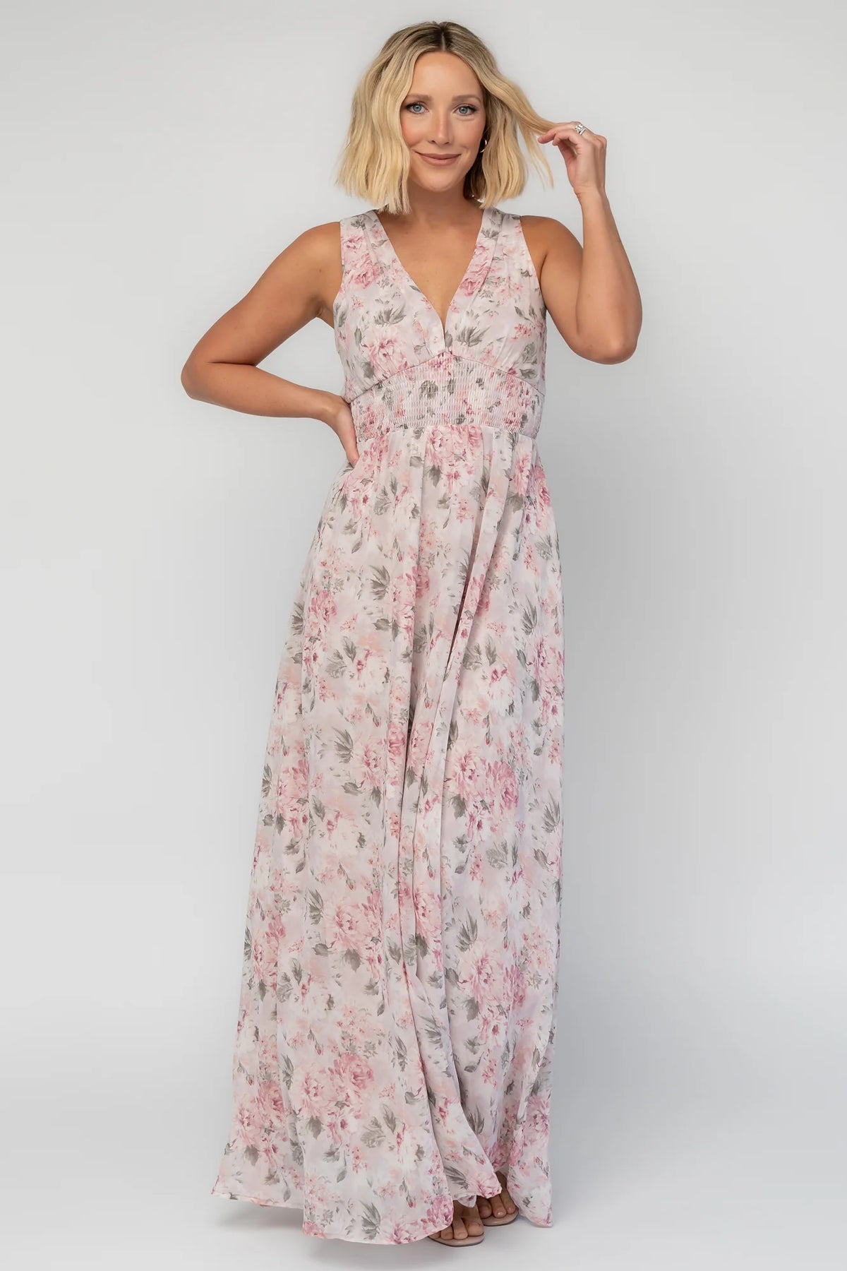 Imogen Maxi Dress | Dusty Mauve Floral Main image