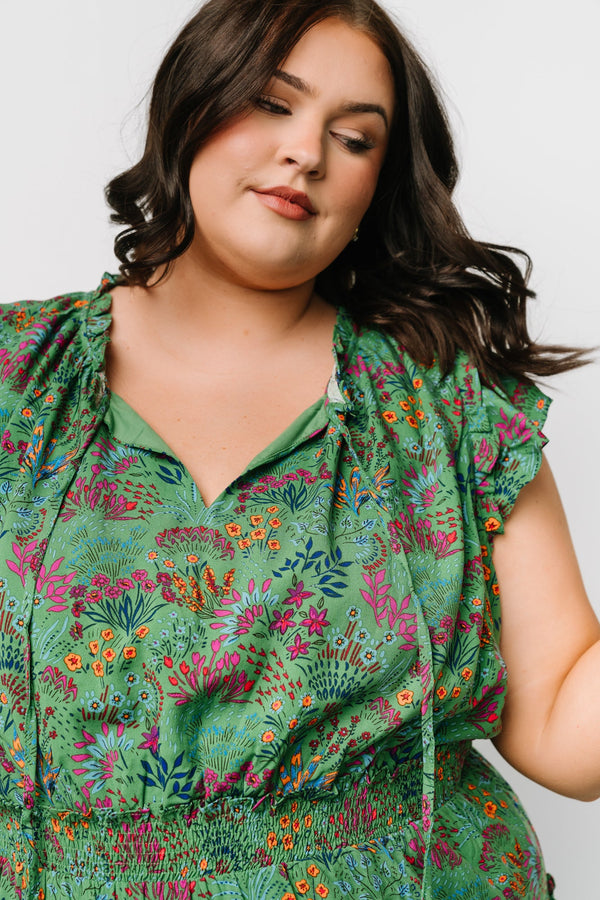 Rio Short Dress | Green Multi